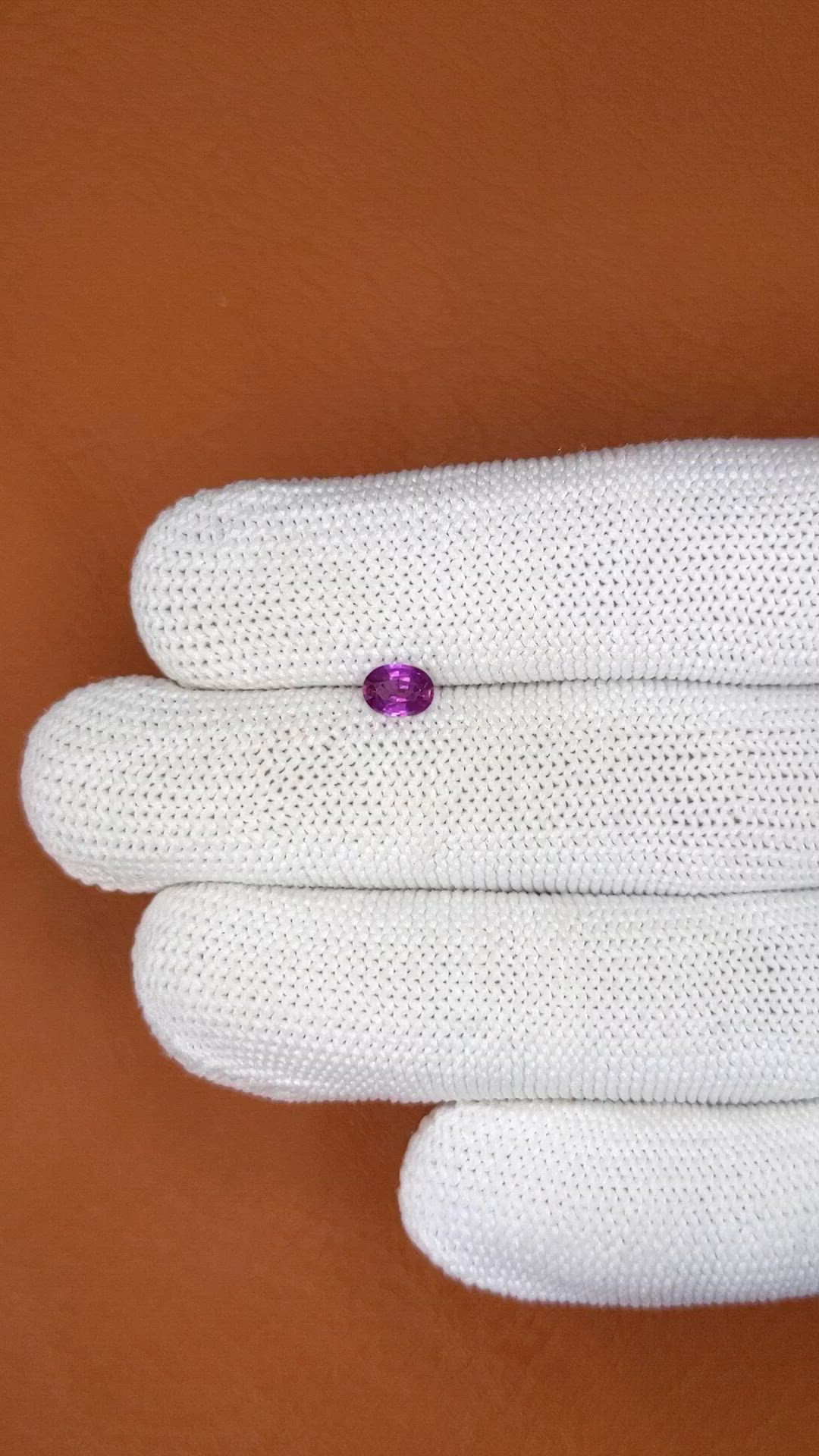 0.40 Ct. Pinkish Purple Sapphire from Ceylon (Sri Lanka) Size Video