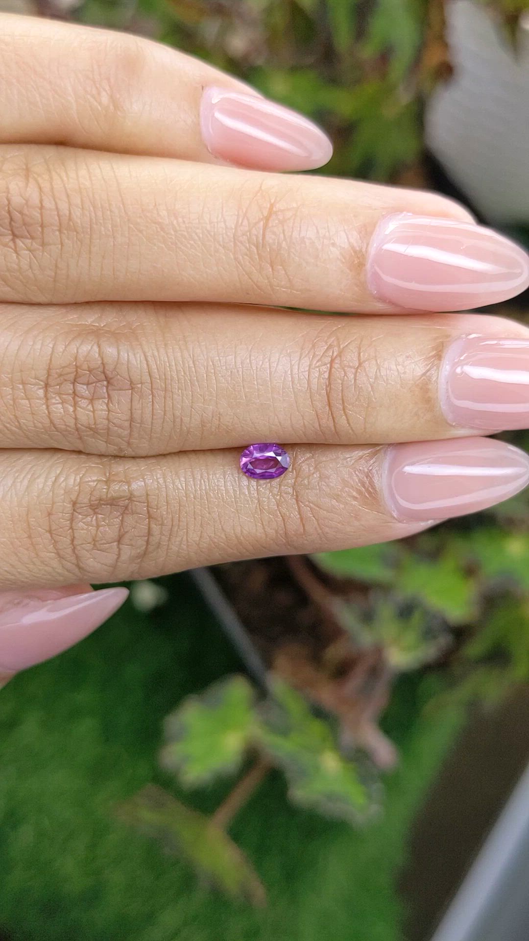 0.40 Ct. Pinkish Purple Sapphire from Ceylon (Sri Lanka) Size Video