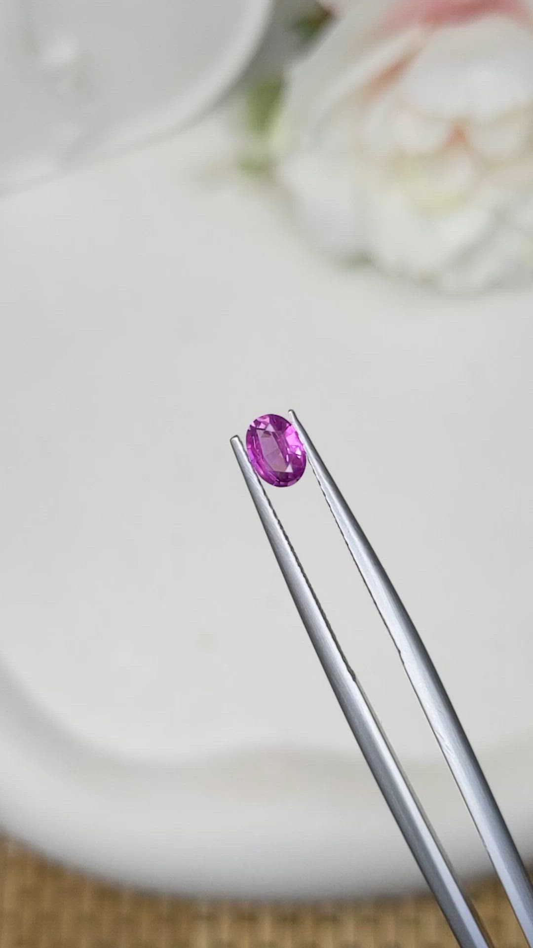 0.40 Ct. Pinkish Purple Sapphire from Ceylon (Sri Lanka) Size Video
