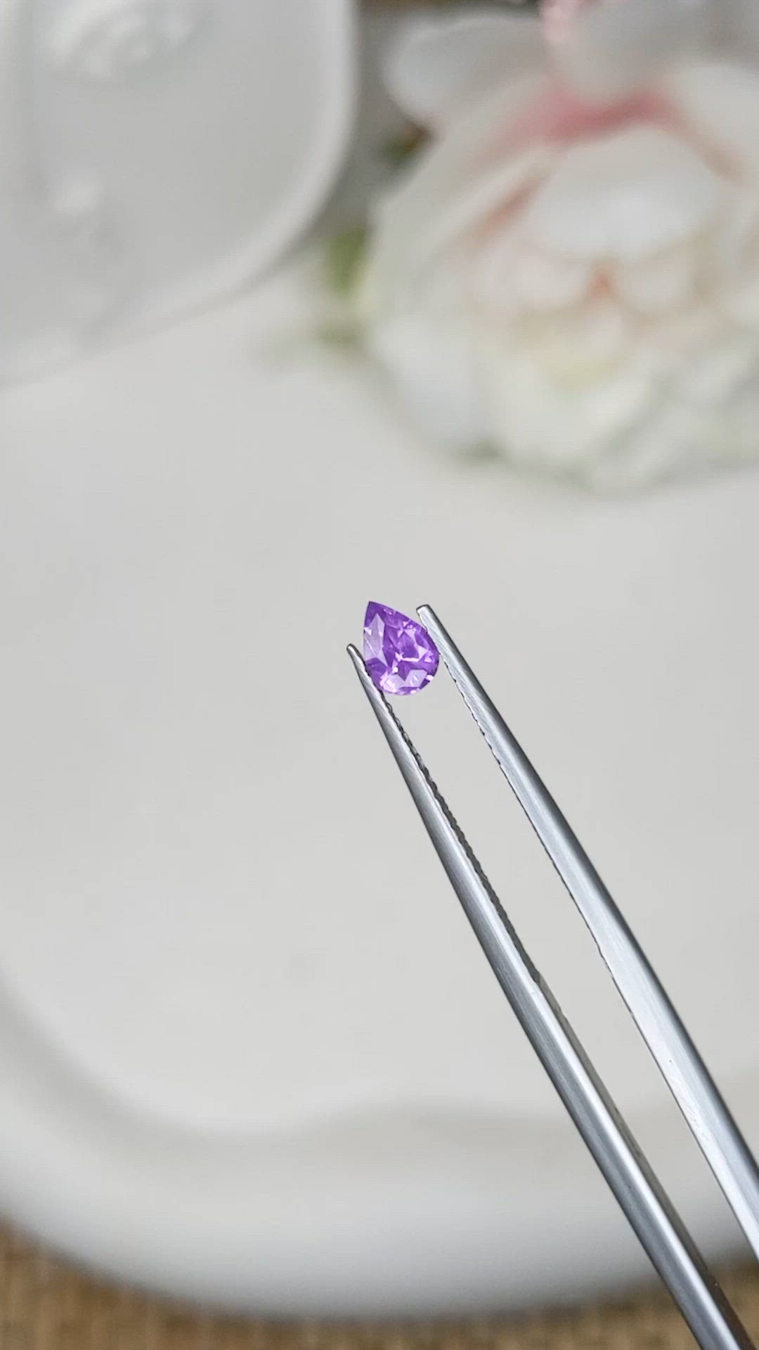 0.40 Ct. Pinkish Purple Sapphire from Ceylon (Sri Lanka) Size Video