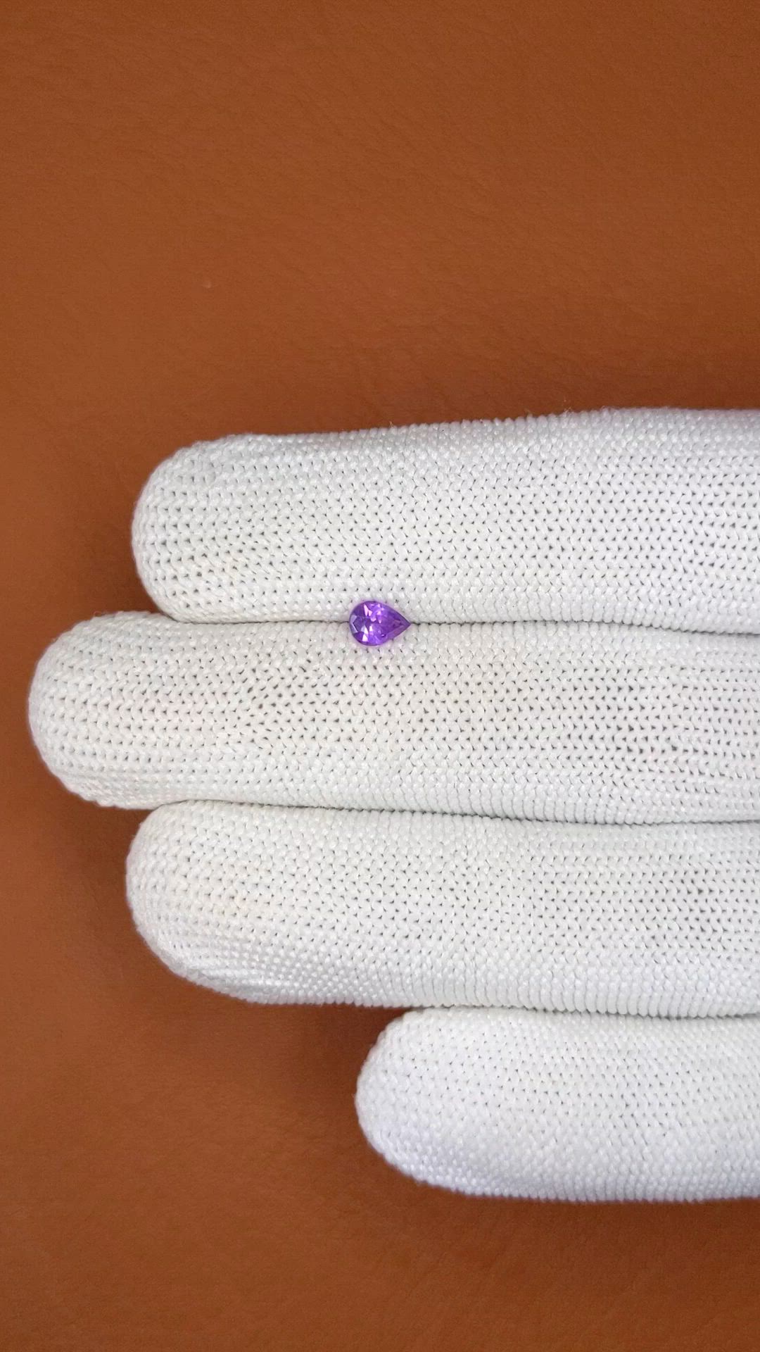 0.40 Ct. Pinkish Purple Sapphire from Ceylon (Sri Lanka) Size Video