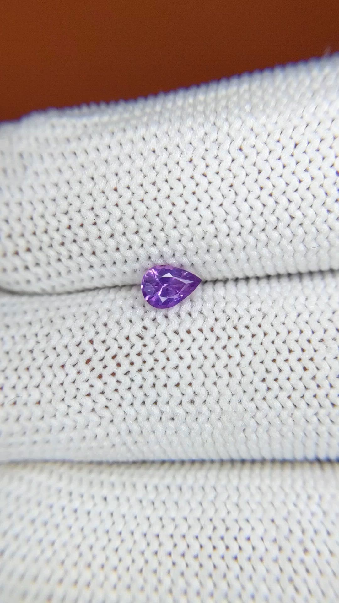 0.40 Ct. Pinkish Purple Sapphire from Ceylon (Sri Lanka) Size Video