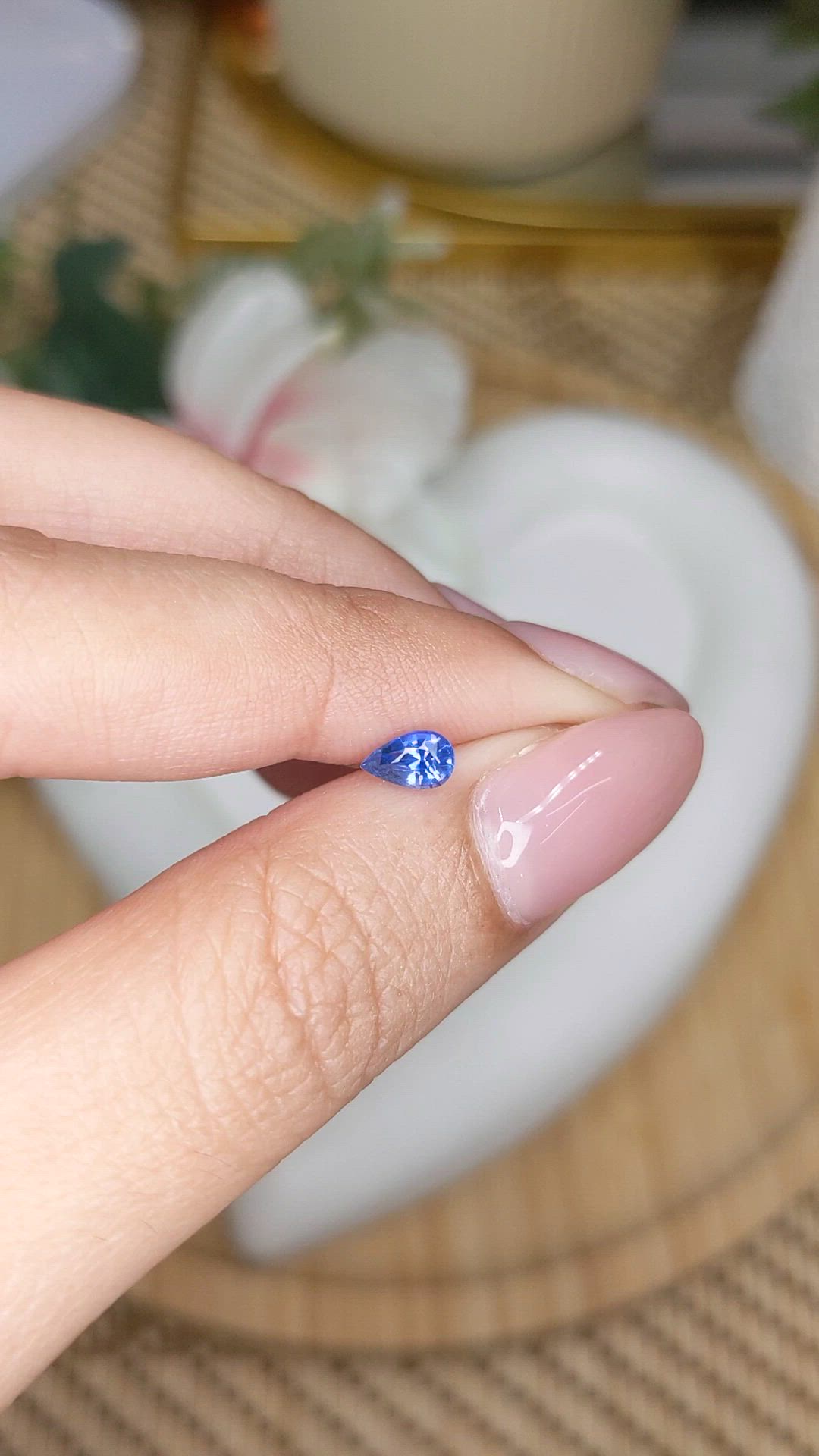 0.47 Ct. Blue Sapphire from Ceylon (Sri Lanka) Size Video