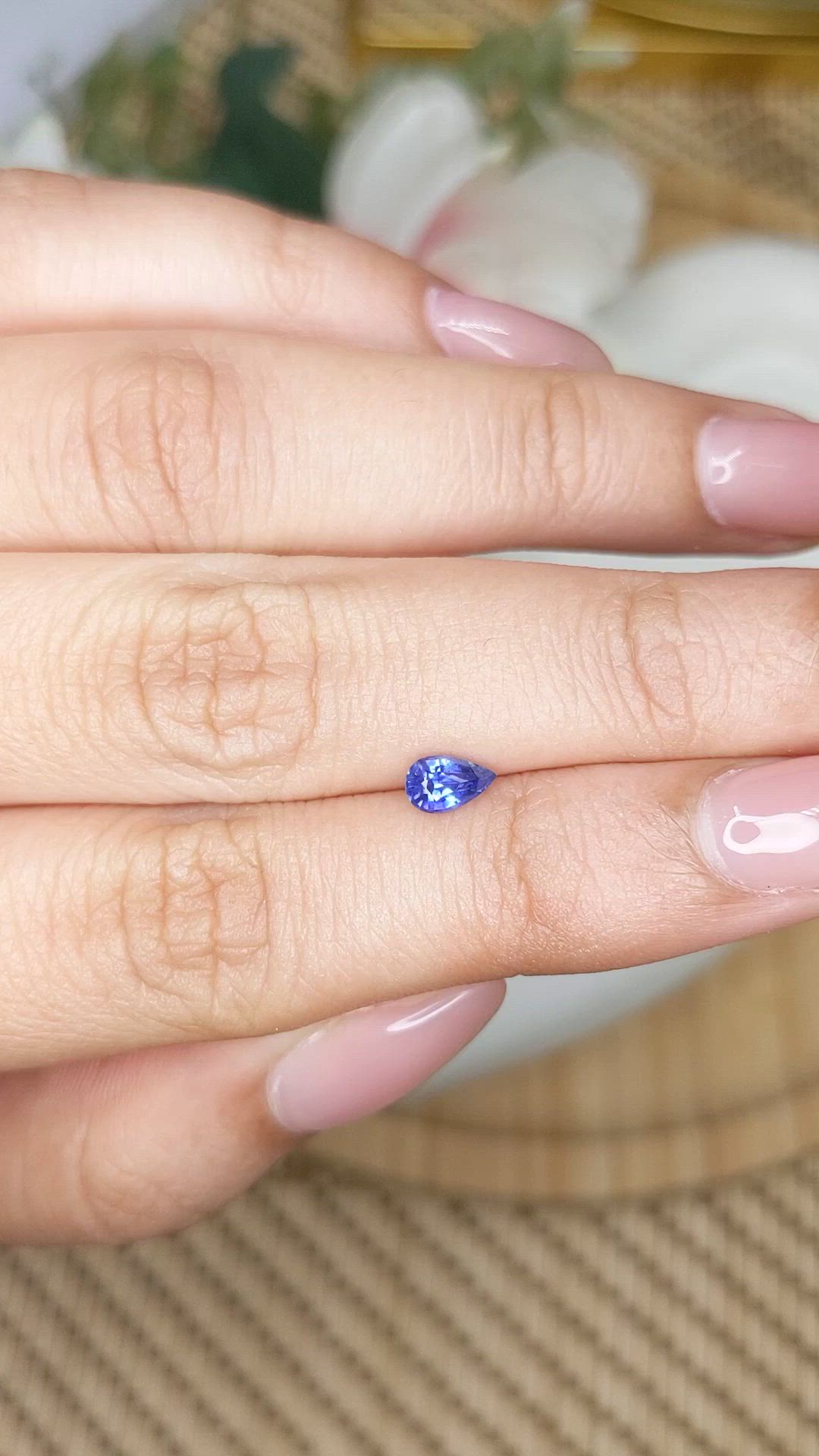0.47 Ct. Blue Sapphire from Ceylon (Sri Lanka) Size Video
