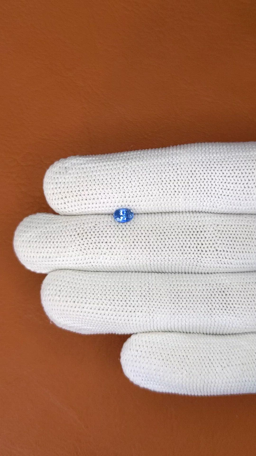 0.49 Ct. Blue Sapphire from Ceylon (Sri Lanka) Size Video