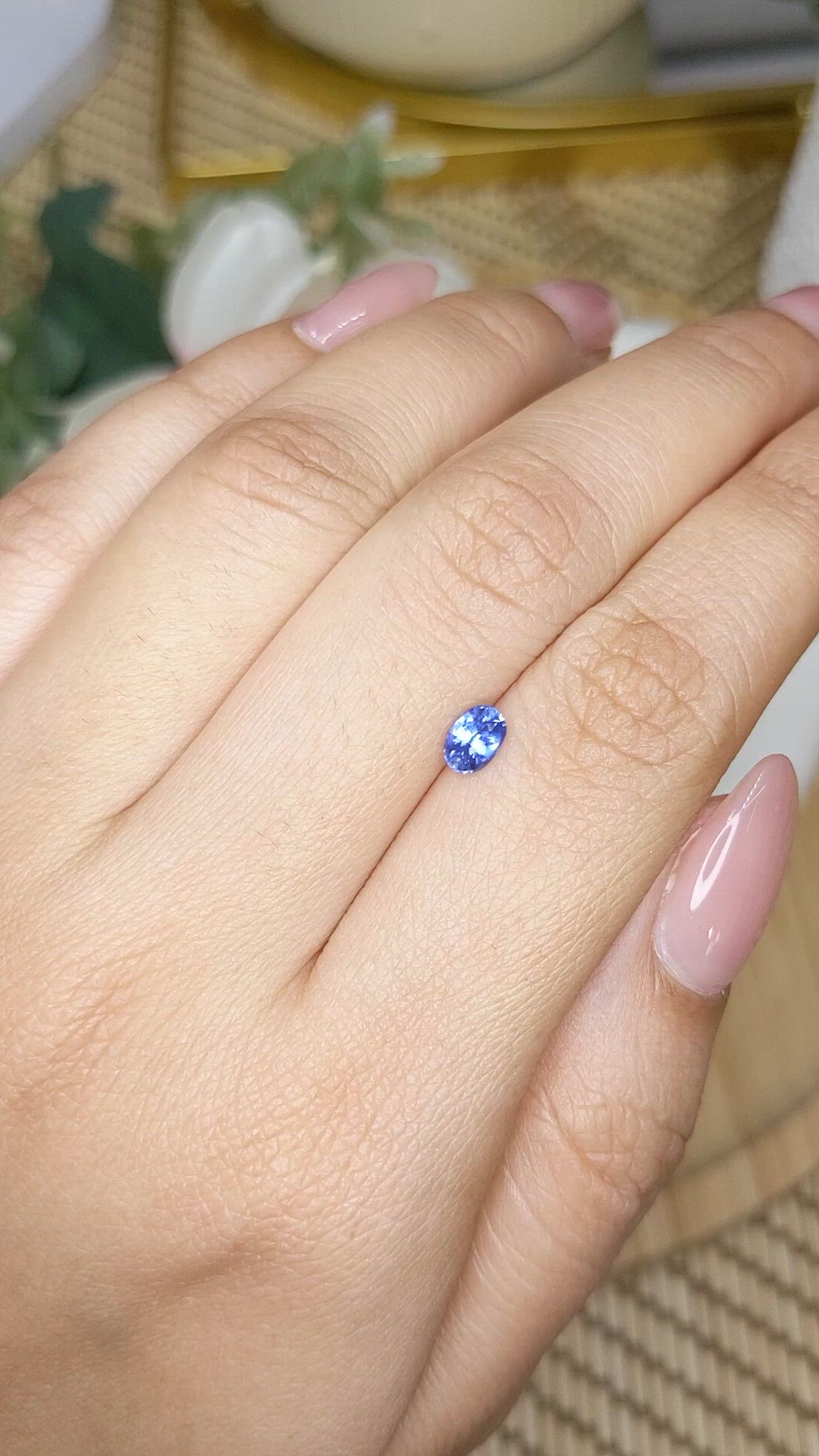 0.49 Ct. Blue Sapphire from Ceylon (Sri Lanka) Size Video