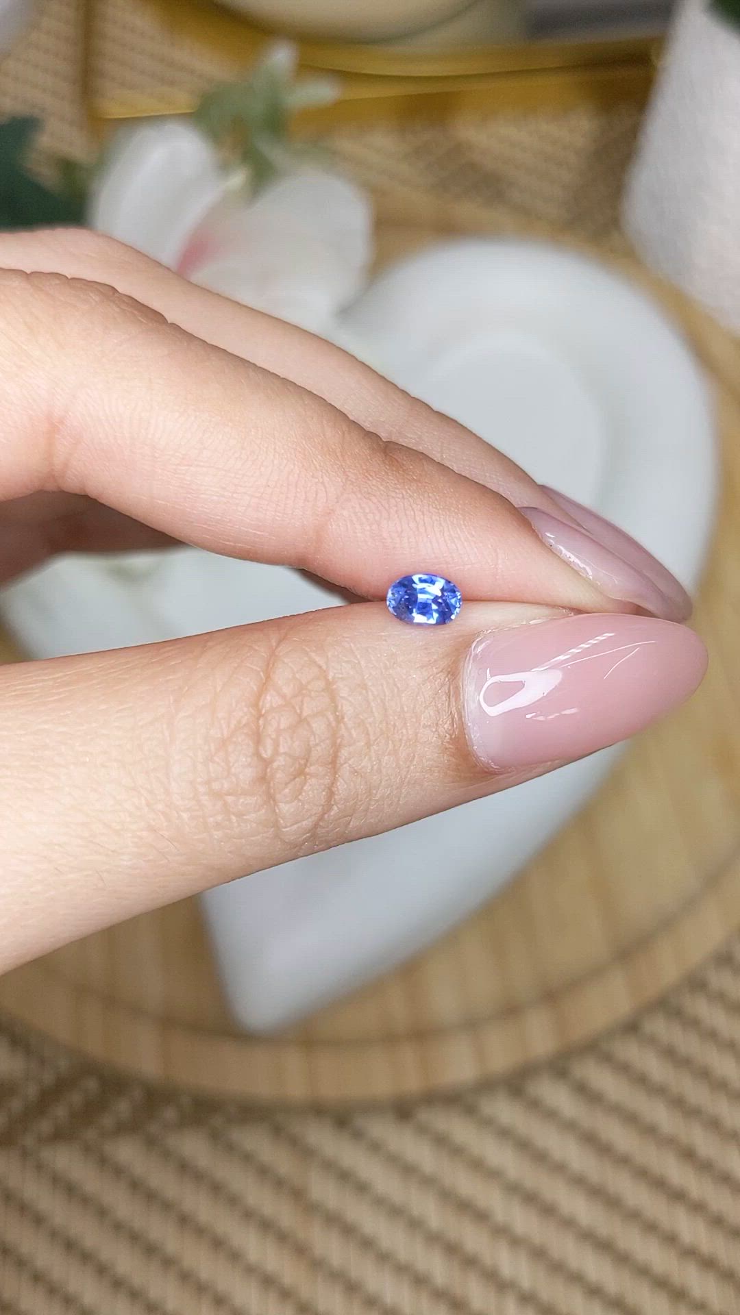0.49 Ct. Blue Sapphire from Ceylon (Sri Lanka) Size Video