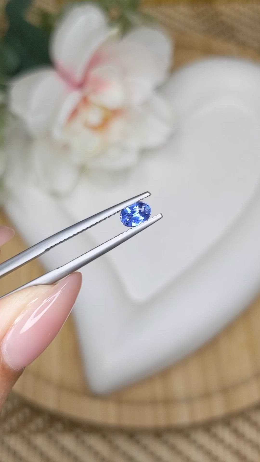 0.49 Ct. Blue Sapphire from Ceylon (Sri Lanka) Size Video