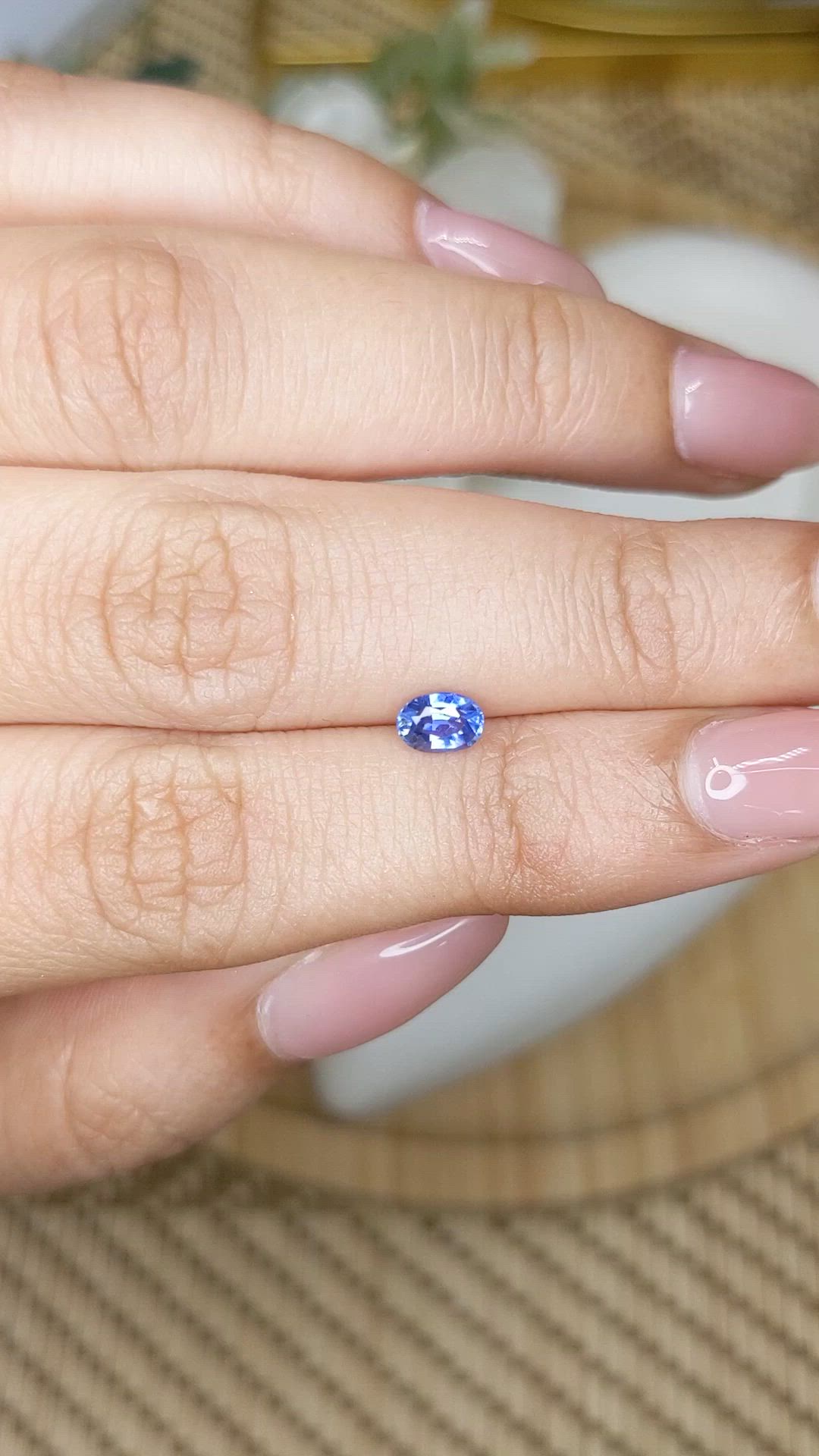 0.49 Ct. Blue Sapphire from Ceylon (Sri Lanka) Size Video