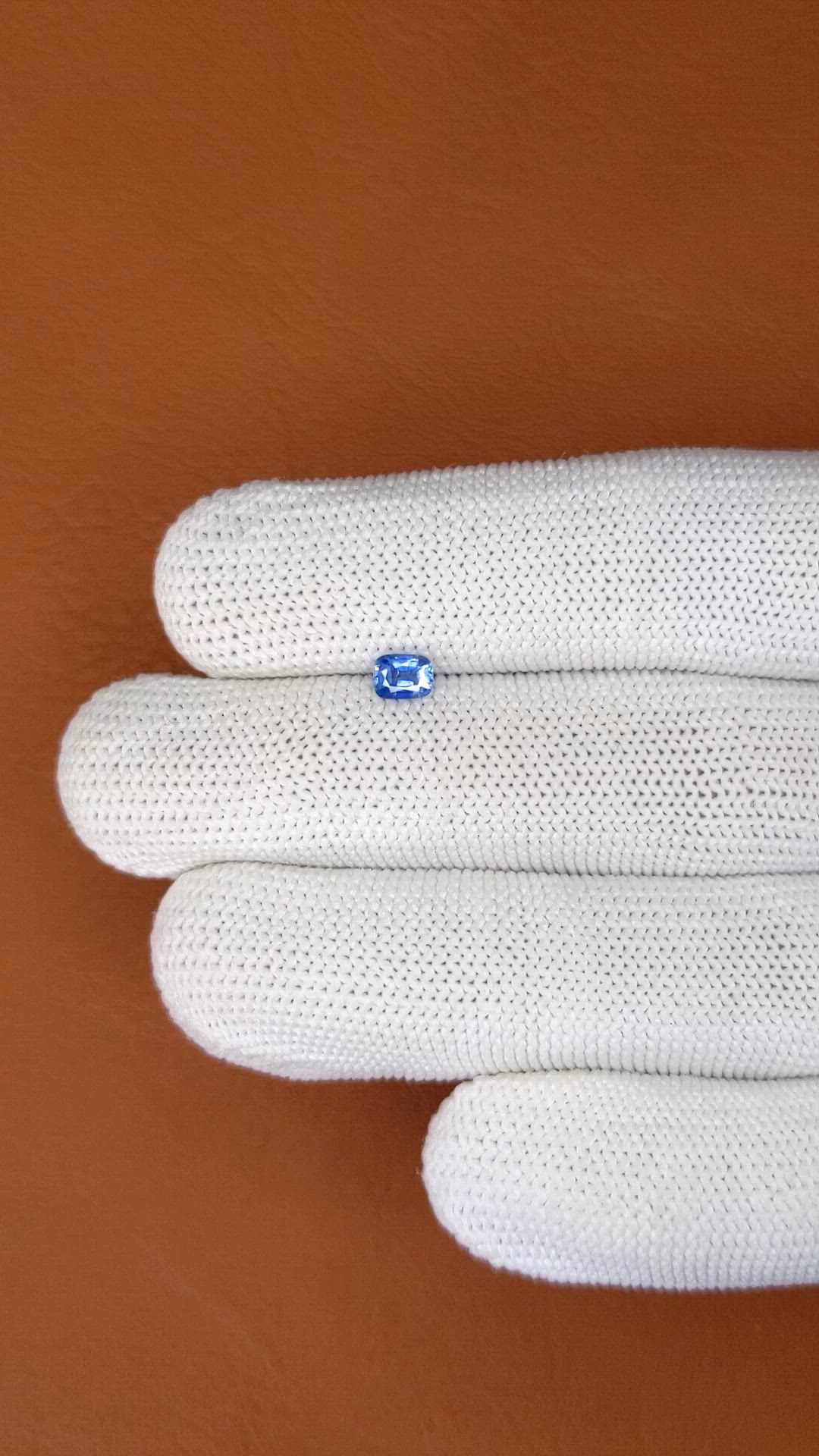 0.35 Ct. Blue Sapphire from Ceylon (Sri Lanka) Size Video