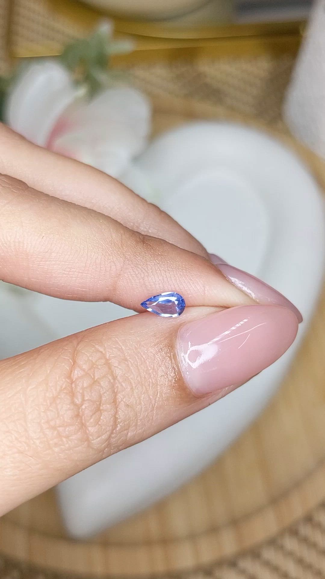 0.34 Ct. Blue Sapphire from Ceylon (Sri Lanka) Size Video