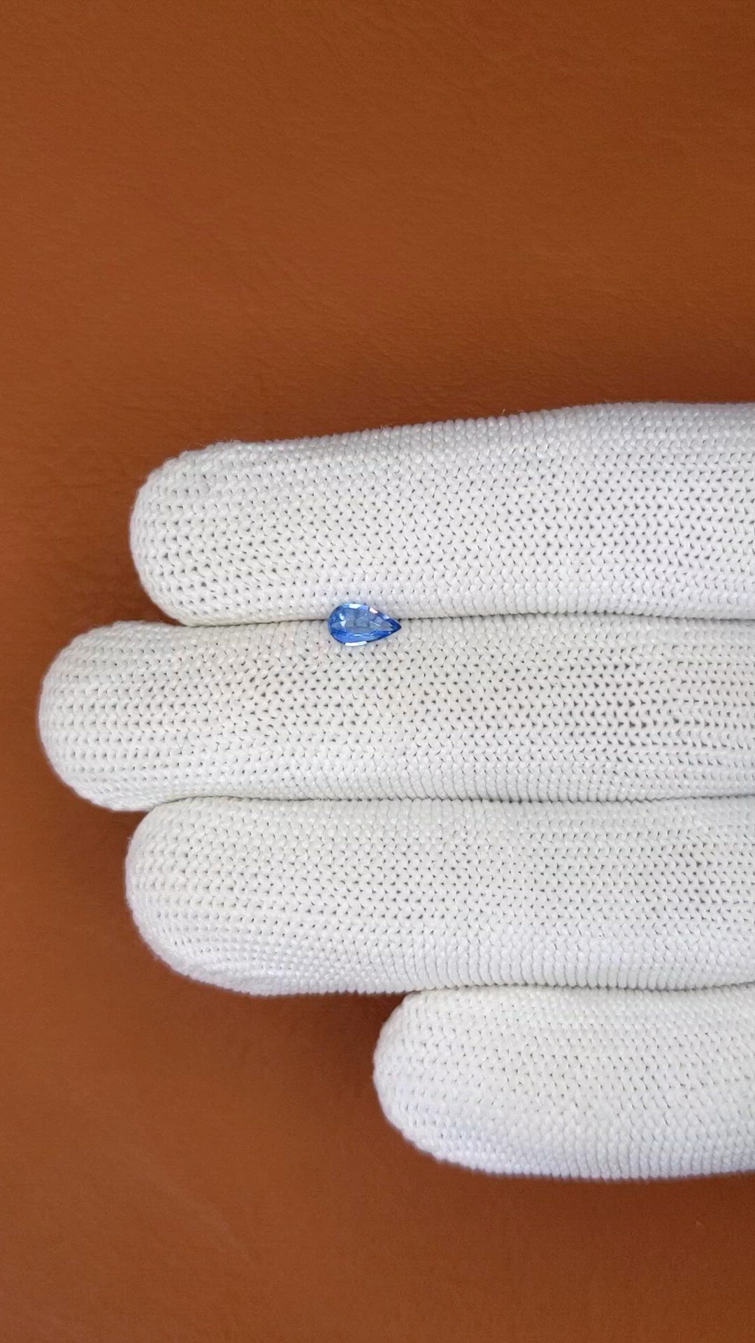 0.34 Ct. Blue Sapphire from Ceylon (Sri Lanka) Size Video