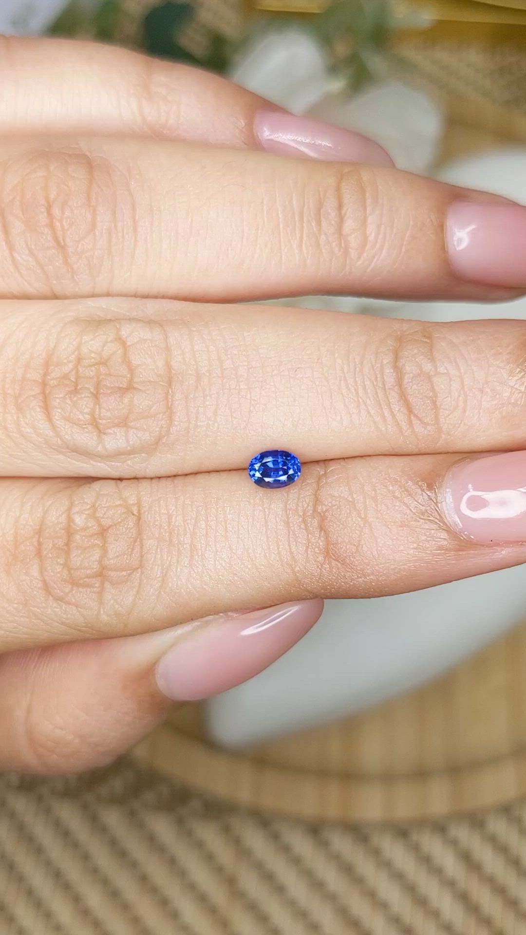0.39 Ct. Blue Sapphire from Ceylon (Sri Lanka) Size Video