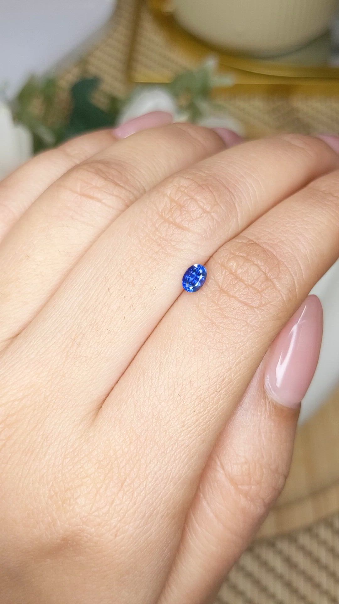 0.39 Ct. Blue Sapphire from Ceylon (Sri Lanka) Size Video