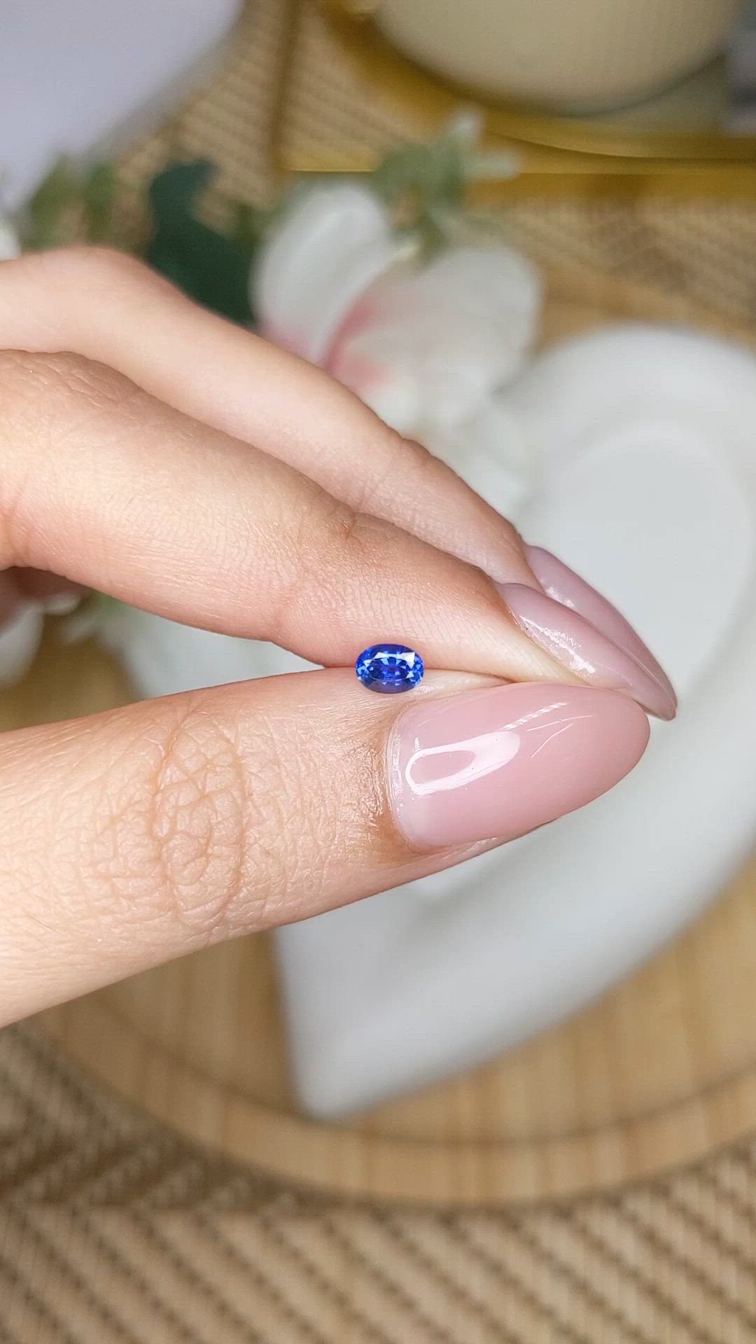 0.39 Ct. Blue Sapphire from Ceylon (Sri Lanka) Size Video