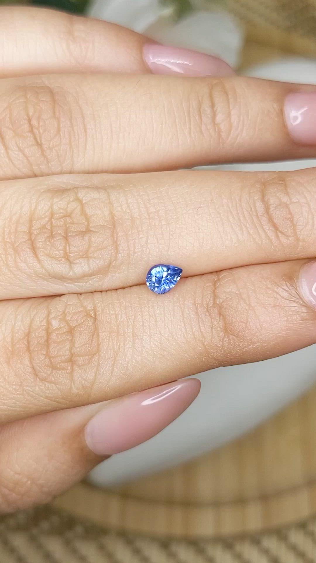 0.42 Ct. Blue Sapphire from Ceylon (Sri Lanka) Size Video