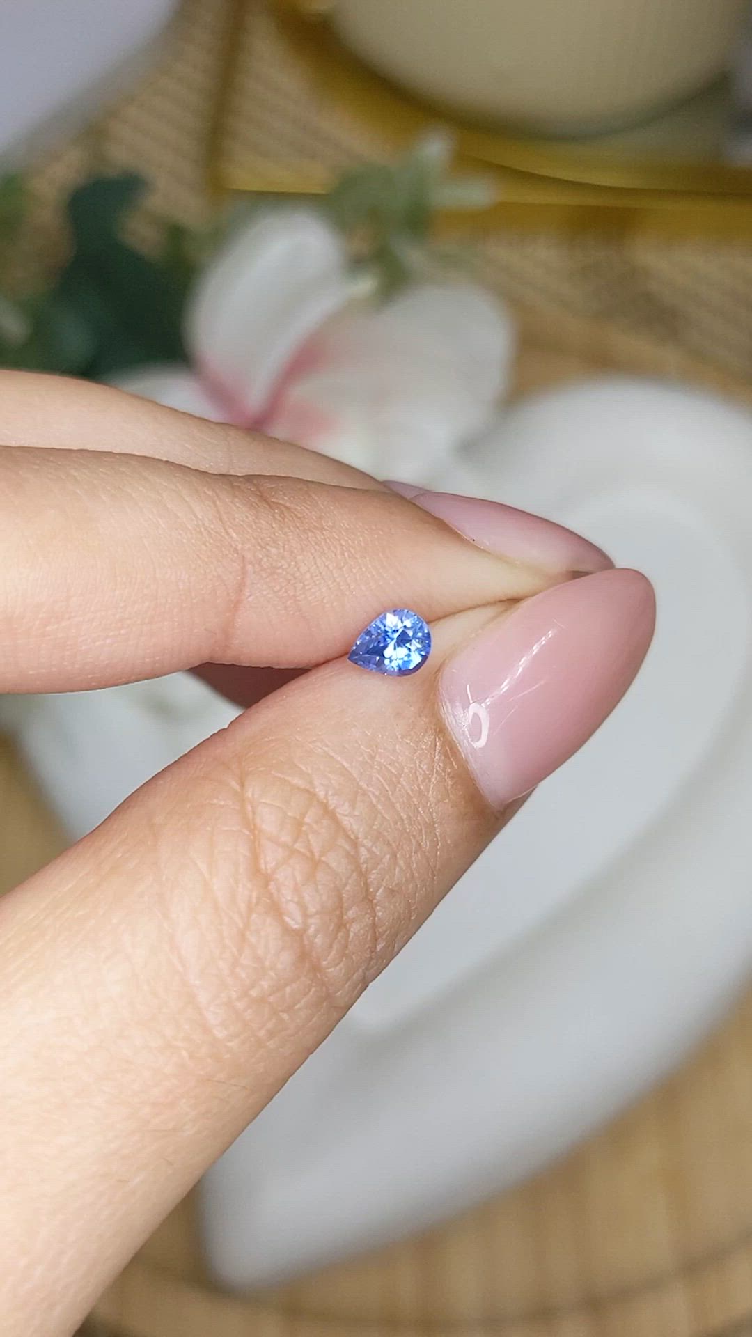0.42 Ct. Blue Sapphire from Ceylon (Sri Lanka) Size Video