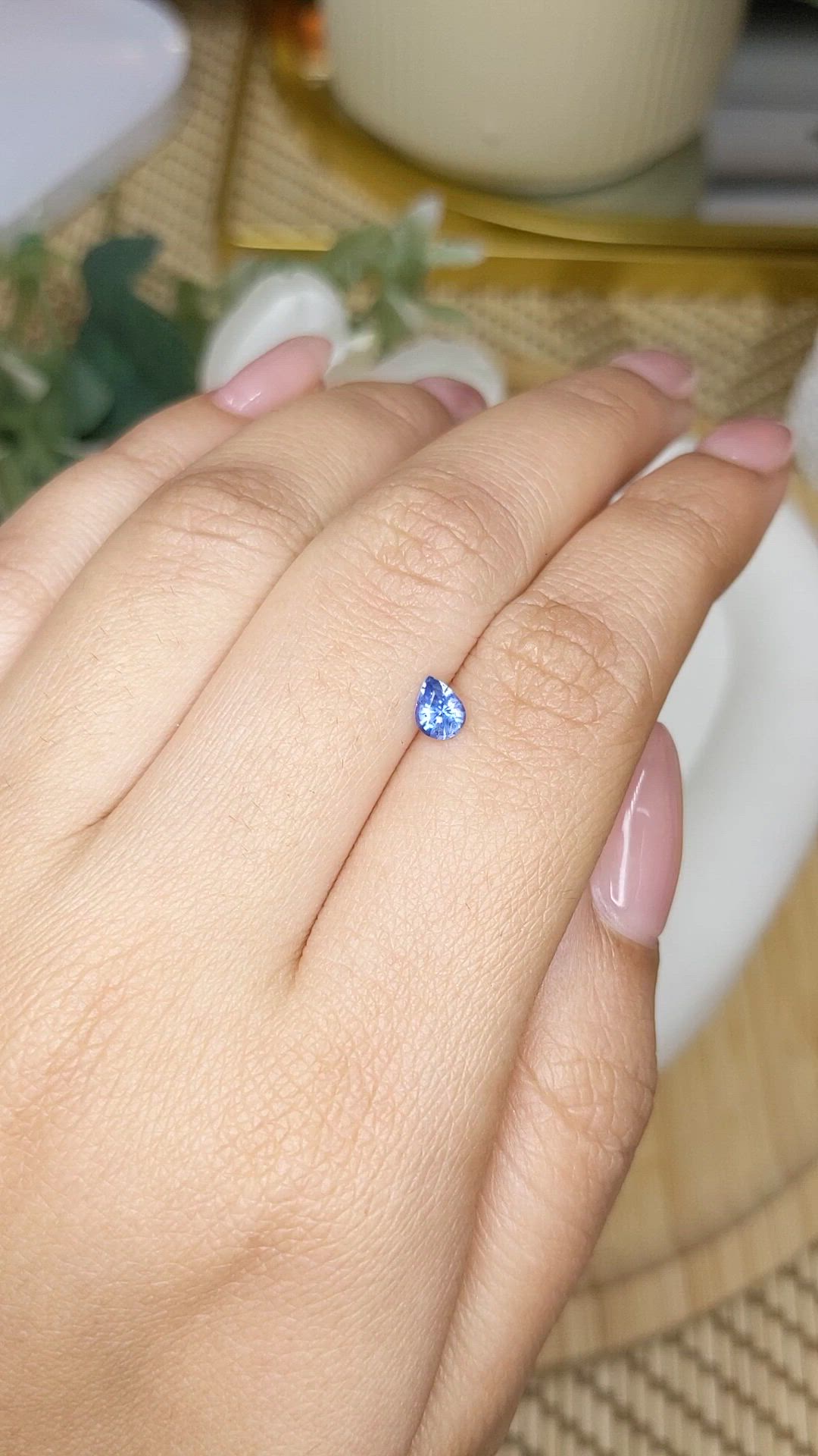 0.42 Ct. Blue Sapphire from Ceylon (Sri Lanka) Size Video