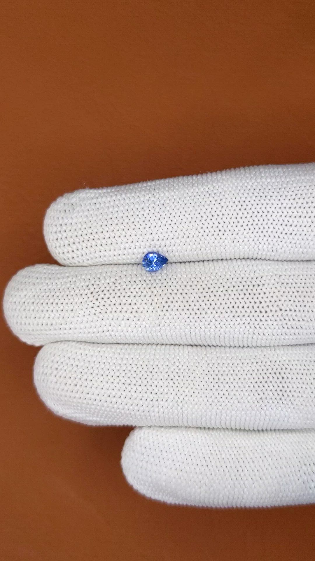 0.42 Ct. Blue Sapphire from Ceylon (Sri Lanka) Size Video