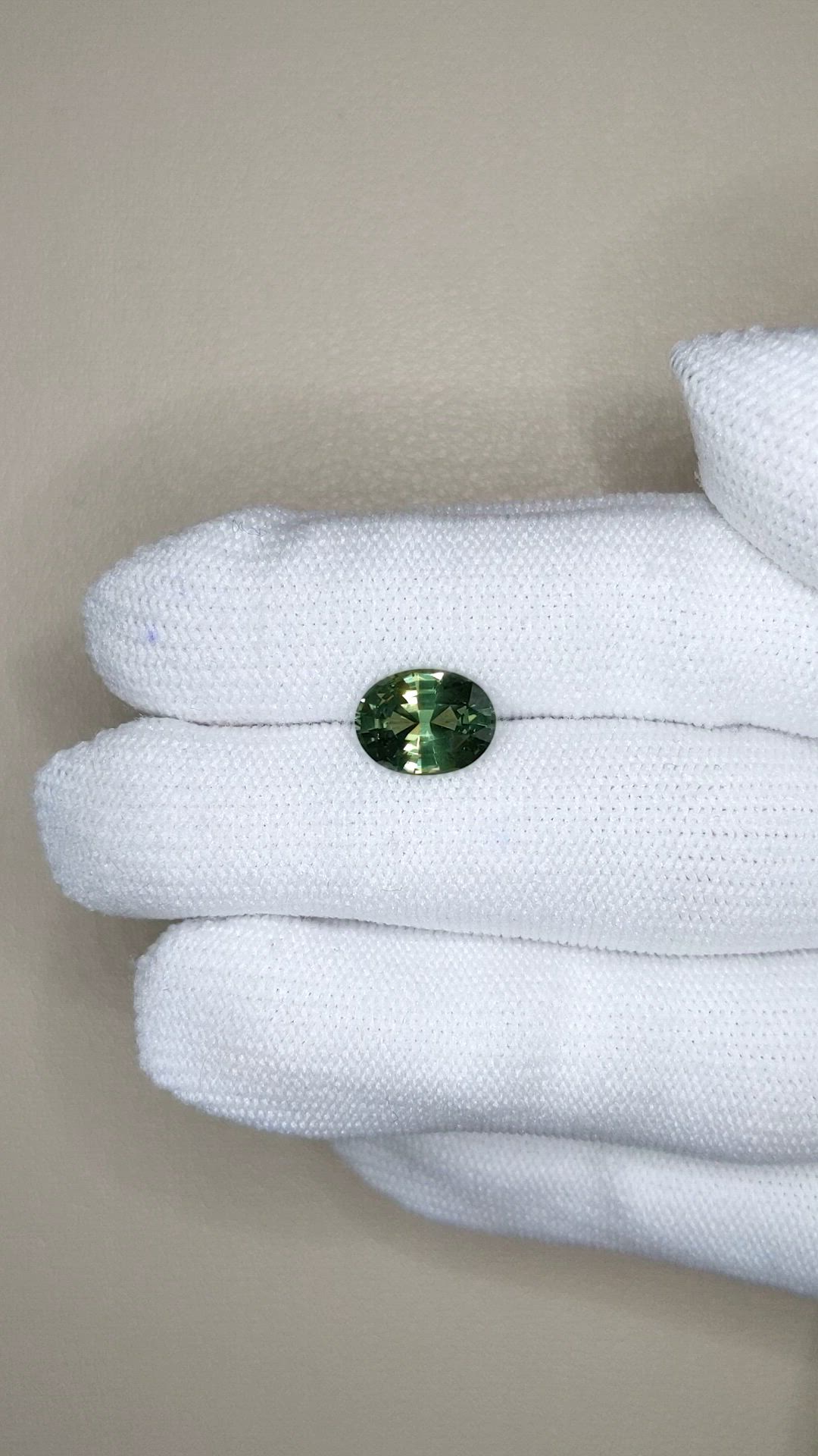 3.10 Ct. Green Sapphire from Ceylon (Sri Lanka) Size Video