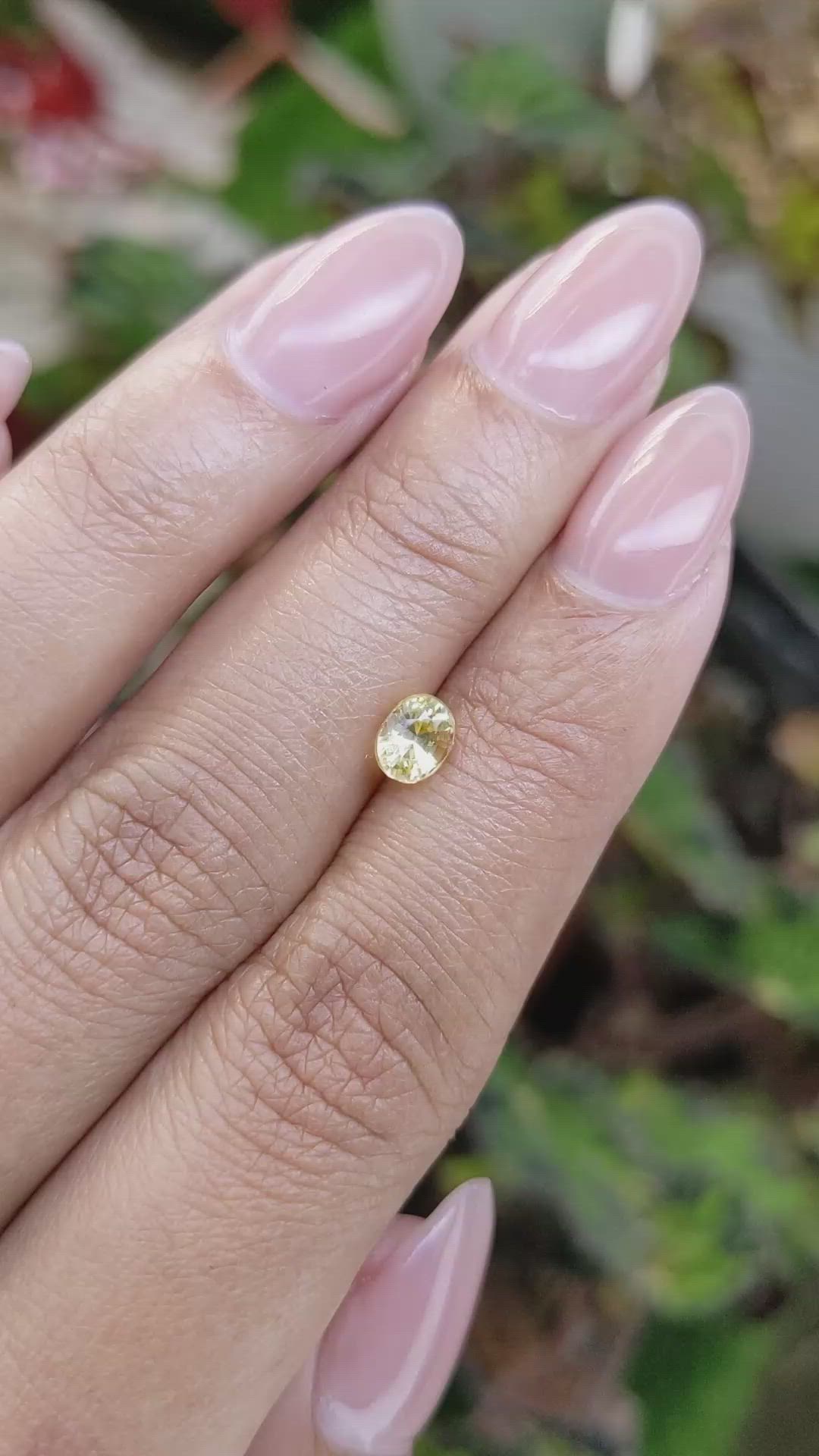 0.88 Ct. Yellow Sapphire from Ceylon (Sri Lanka) Size Video