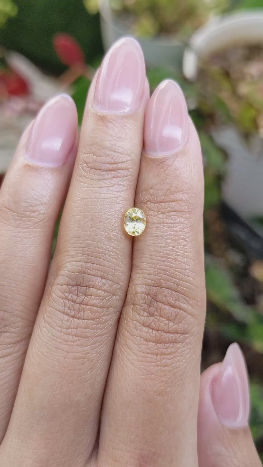 0.88 Ct. Yellow Sapphire from Ceylon (Sri Lanka) Size Video