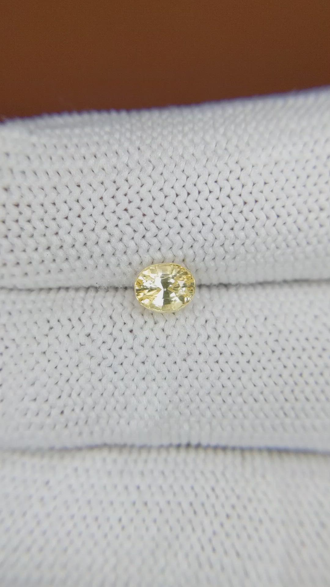 0.88 Ct. Yellow Sapphire from Ceylon (Sri Lanka) Size Video