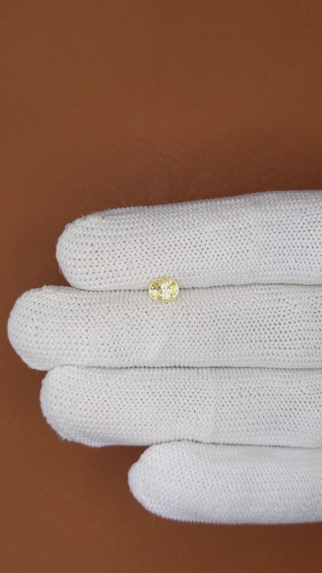 0.88 Ct. Yellow Sapphire from Ceylon (Sri Lanka) Size Video
