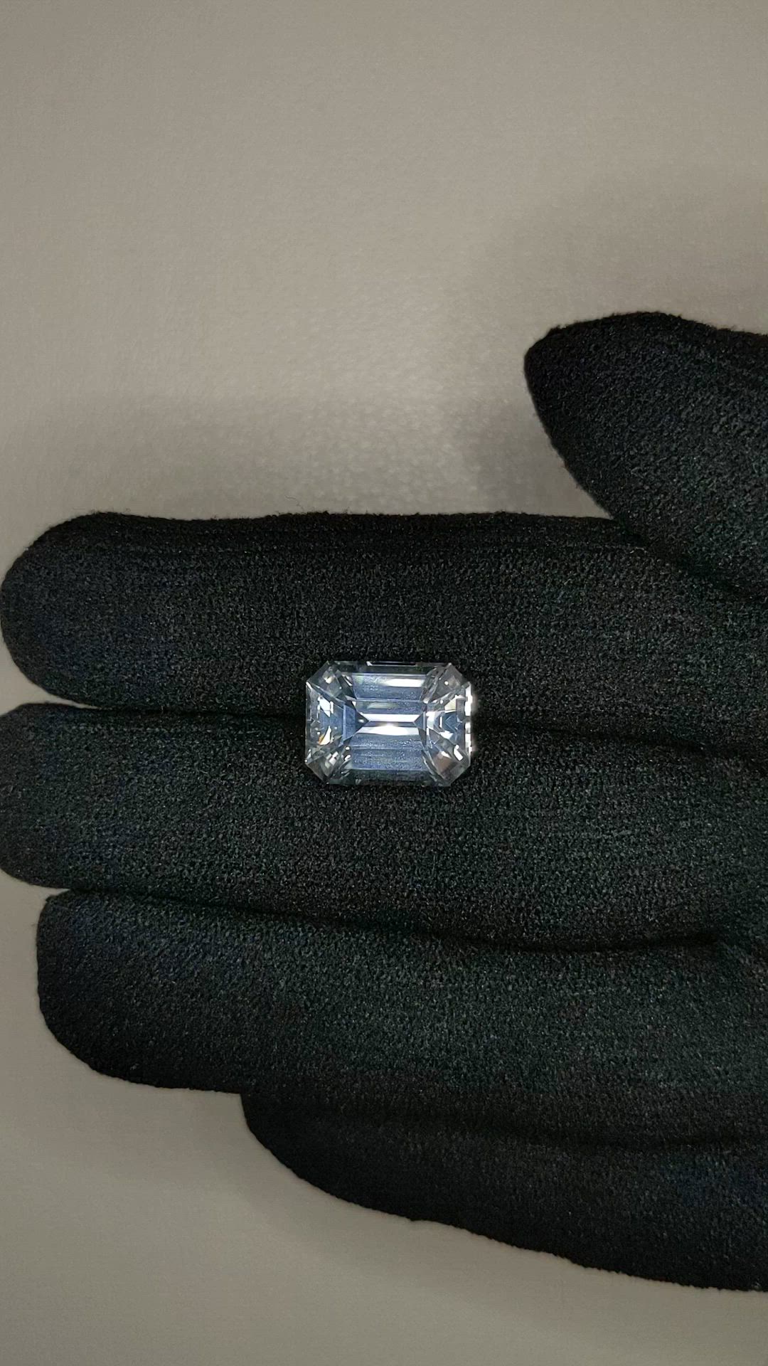 7.02 Ct. White Sapphire from Ceylon (Sri Lanka) Size Video