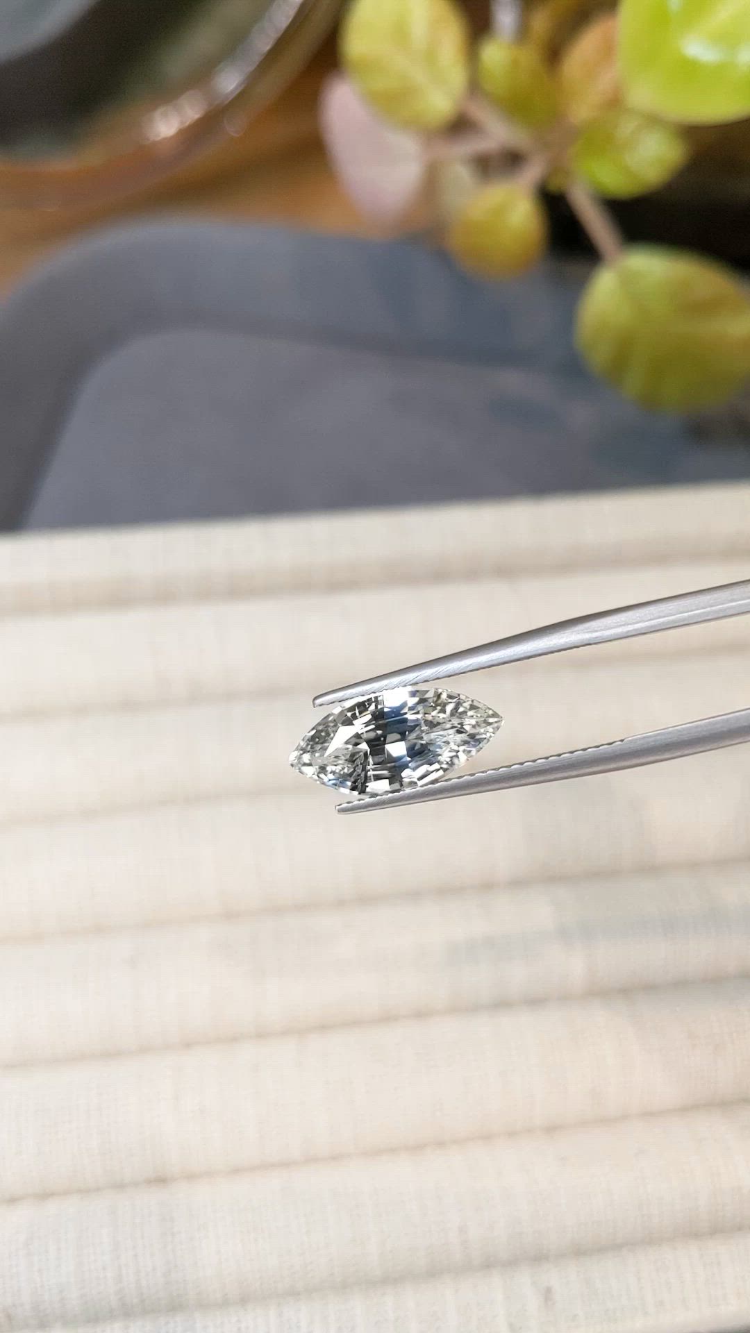 3.90 Ct. White Sapphire from Ceylon (Sri Lanka) Size Video