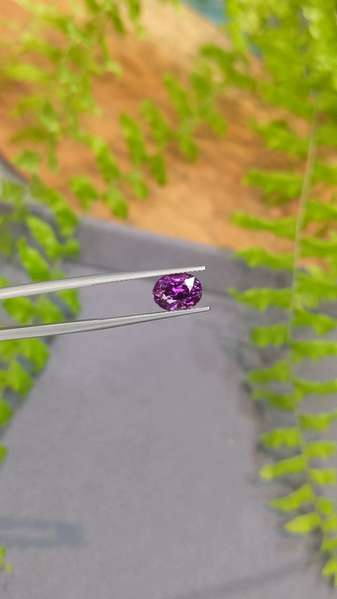 3.05 Ct. Pinkish Purple Sapphire from Ceylon (Sri Lanka) Size Video