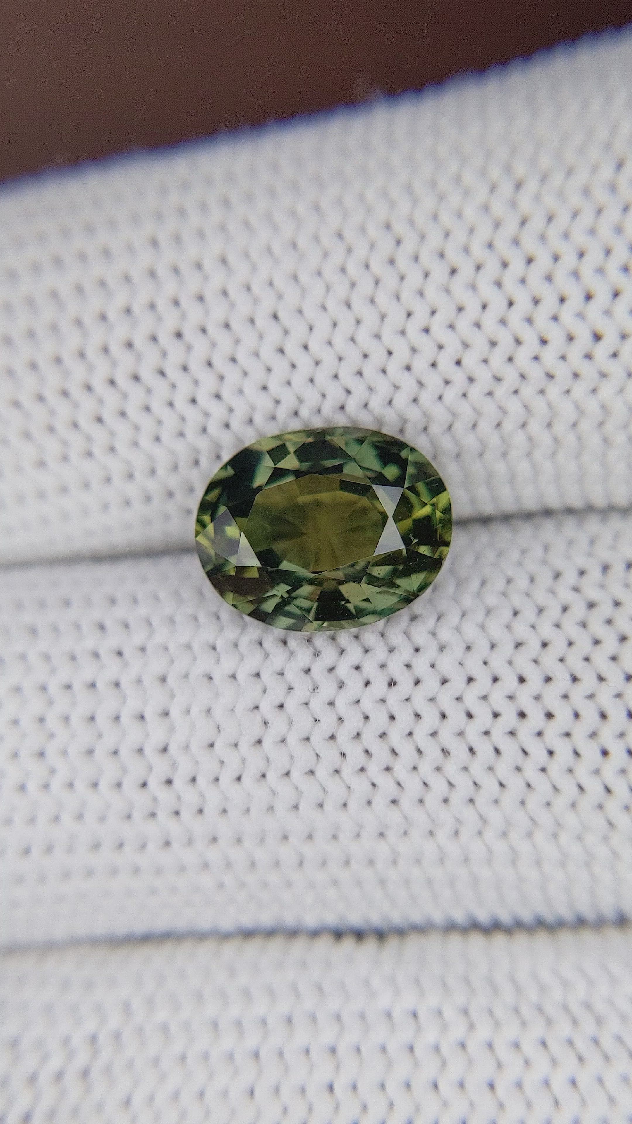 4.06 Ct. Yellowish Green Sapphire from Africa Size Video