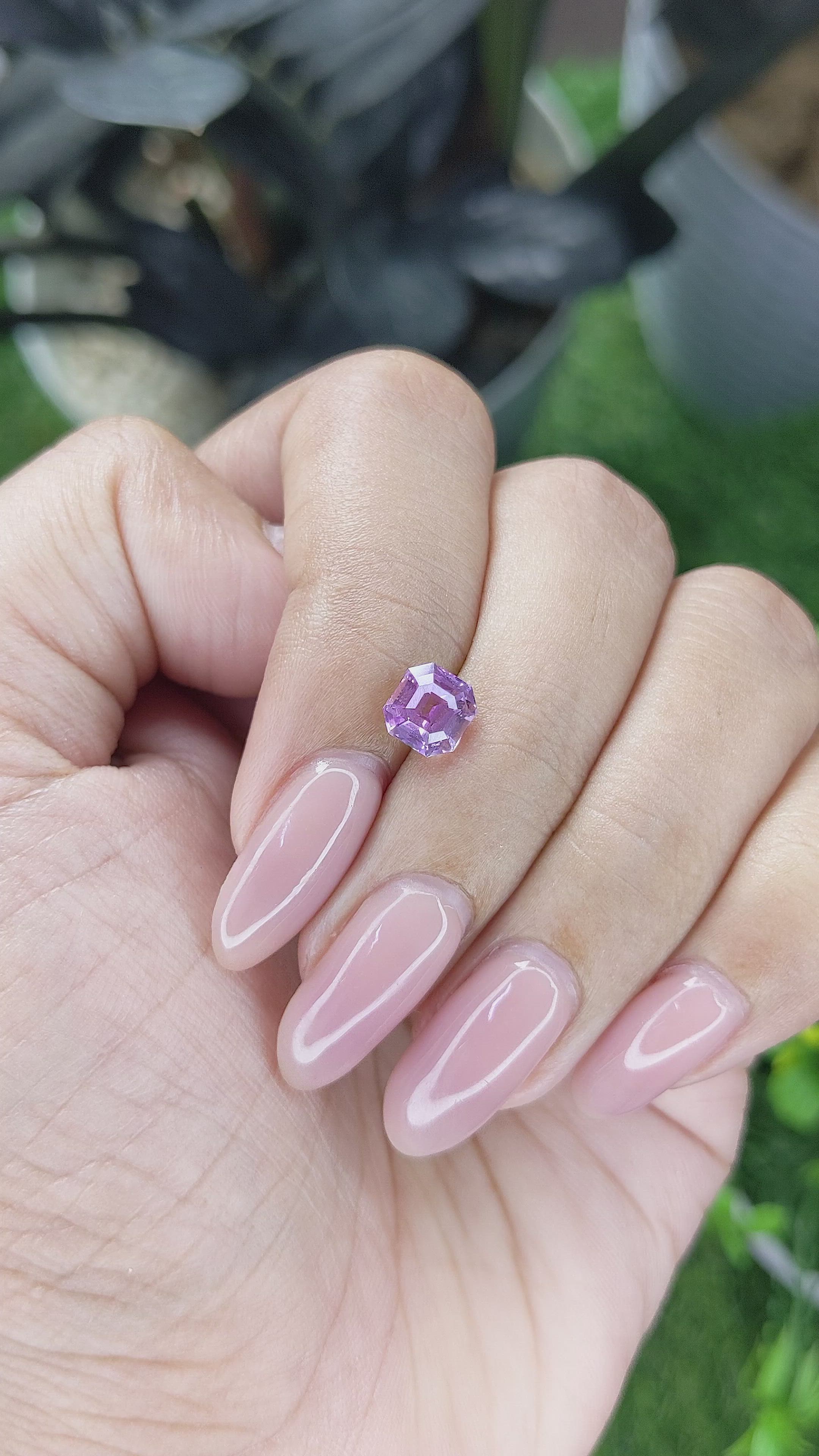 1.58 Ct. Purplish Pink Sapphire from Ceylon (Sri Lanka) Size Video