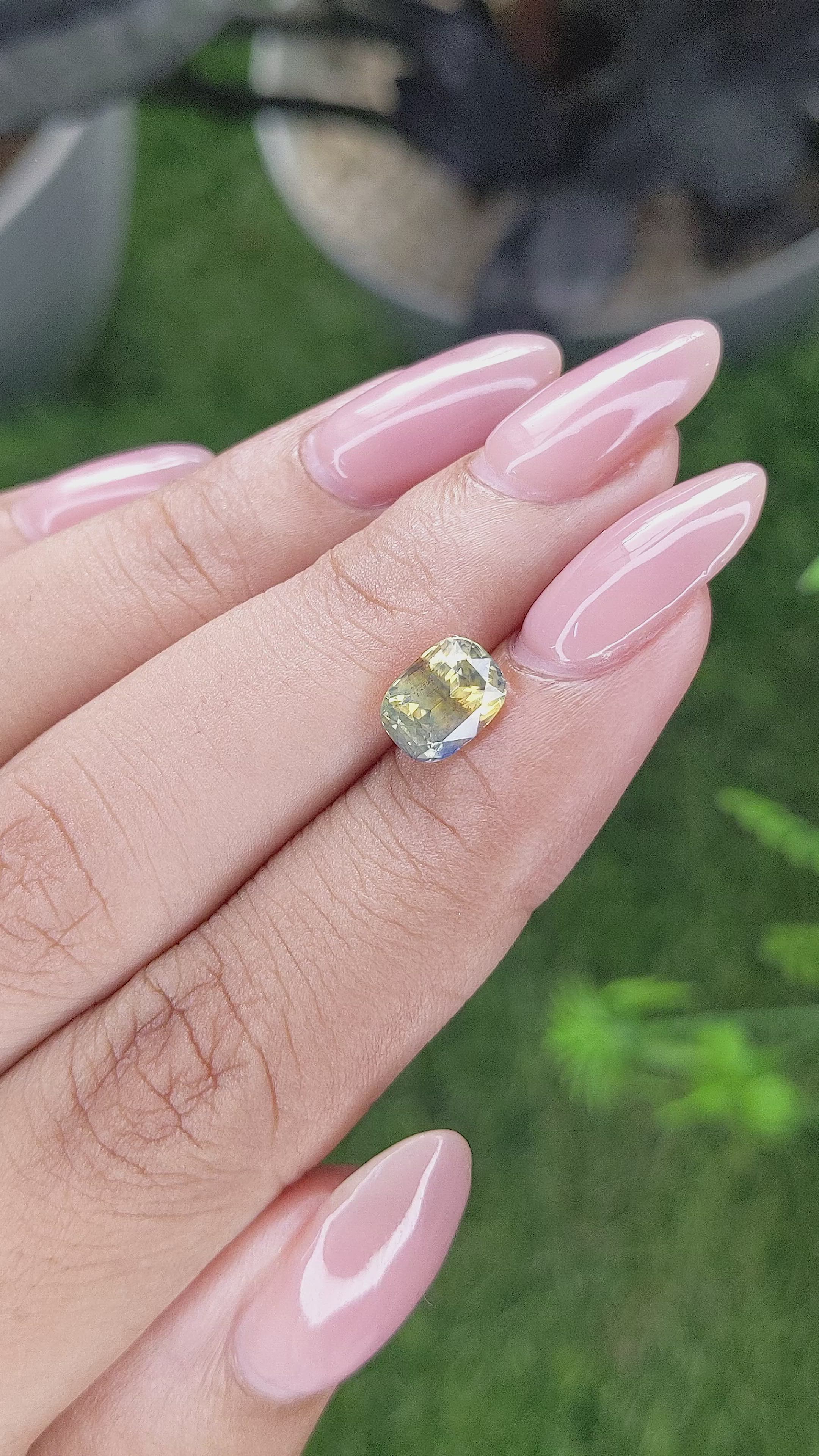 1.95 Ct. Bi Color / Parti Sapphire from Madagascar Size Video