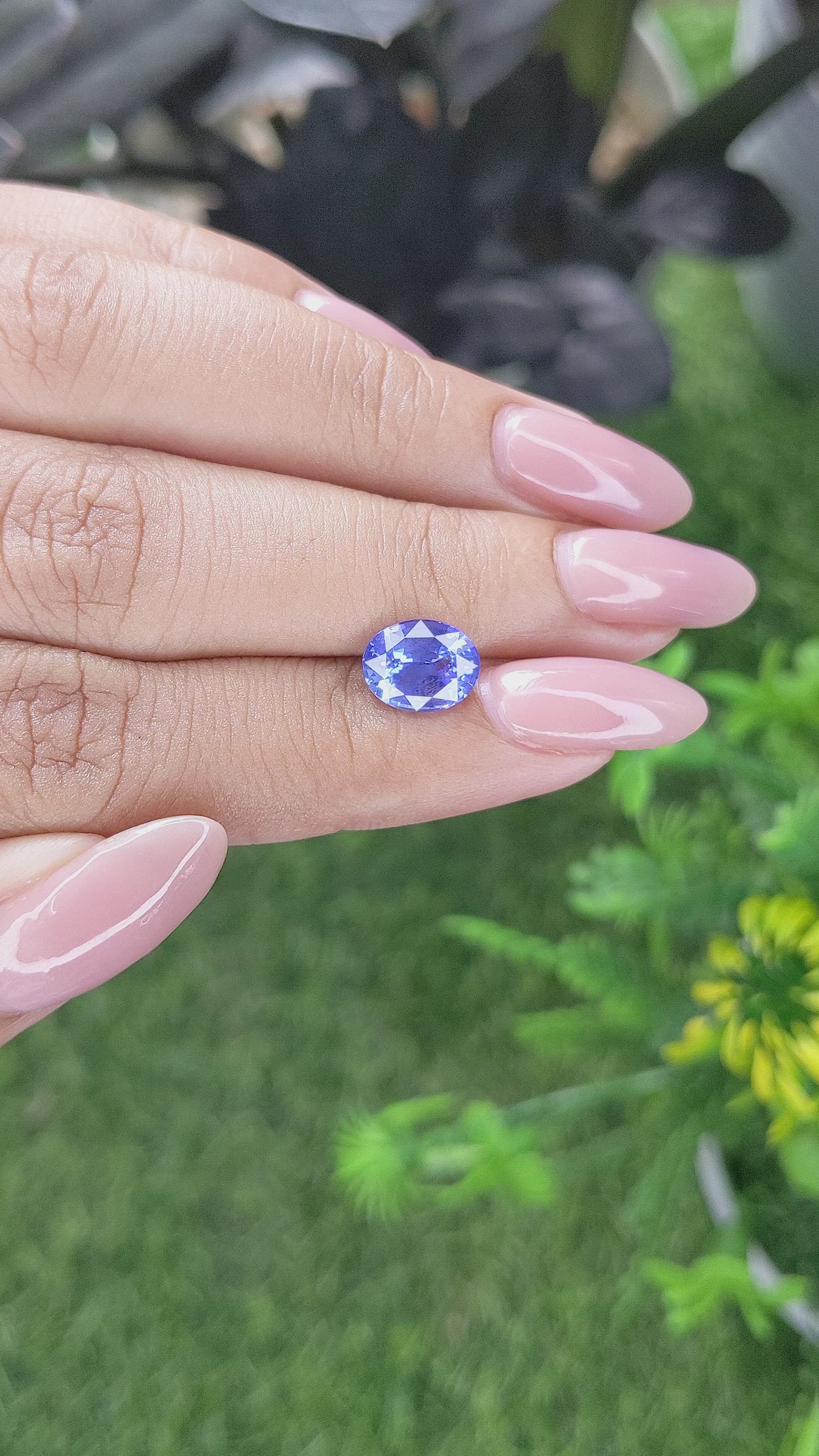 2.55 Ct. Blue Sapphire from Ceylon (Sri Lanka) Size Video