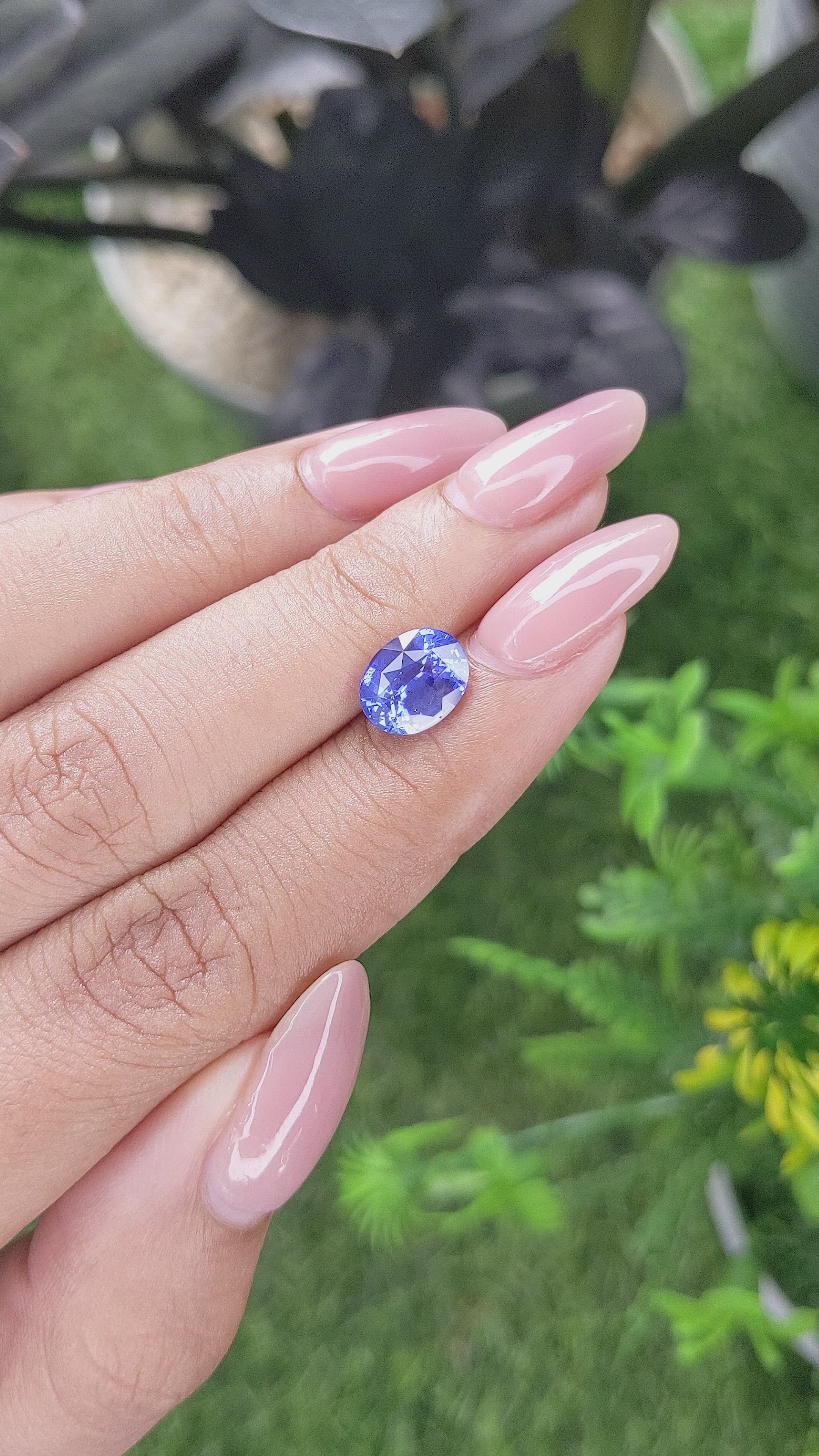 2.55 Ct. Blue Sapphire from Ceylon (Sri Lanka) Size Video