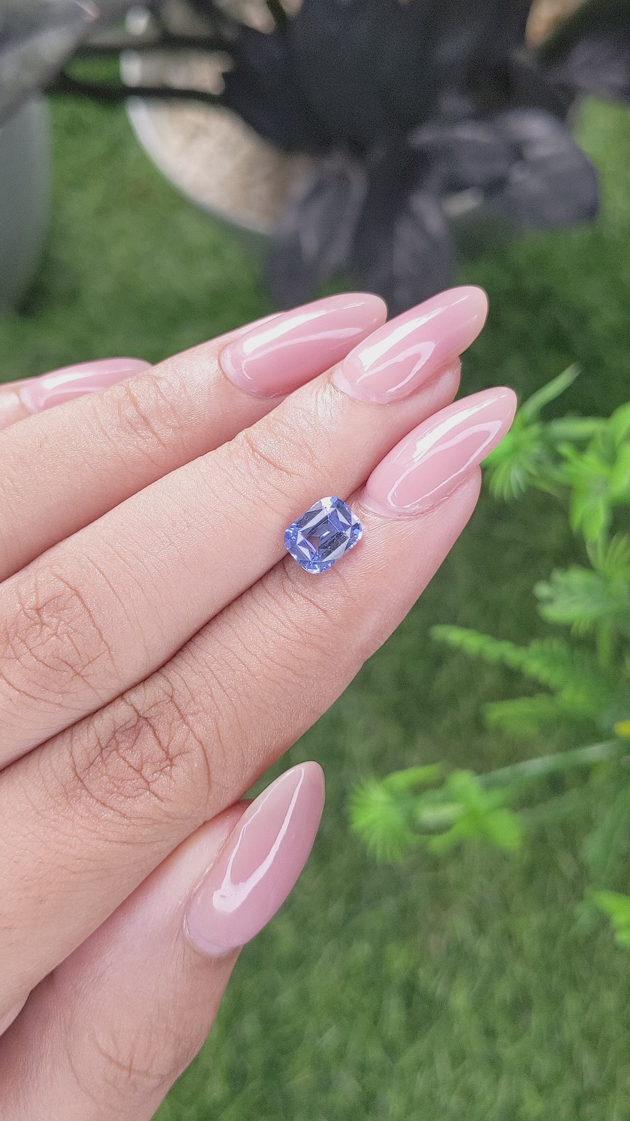 1.58 Ct. Blue Sapphire from Ceylon (Sri Lanka) Size Video