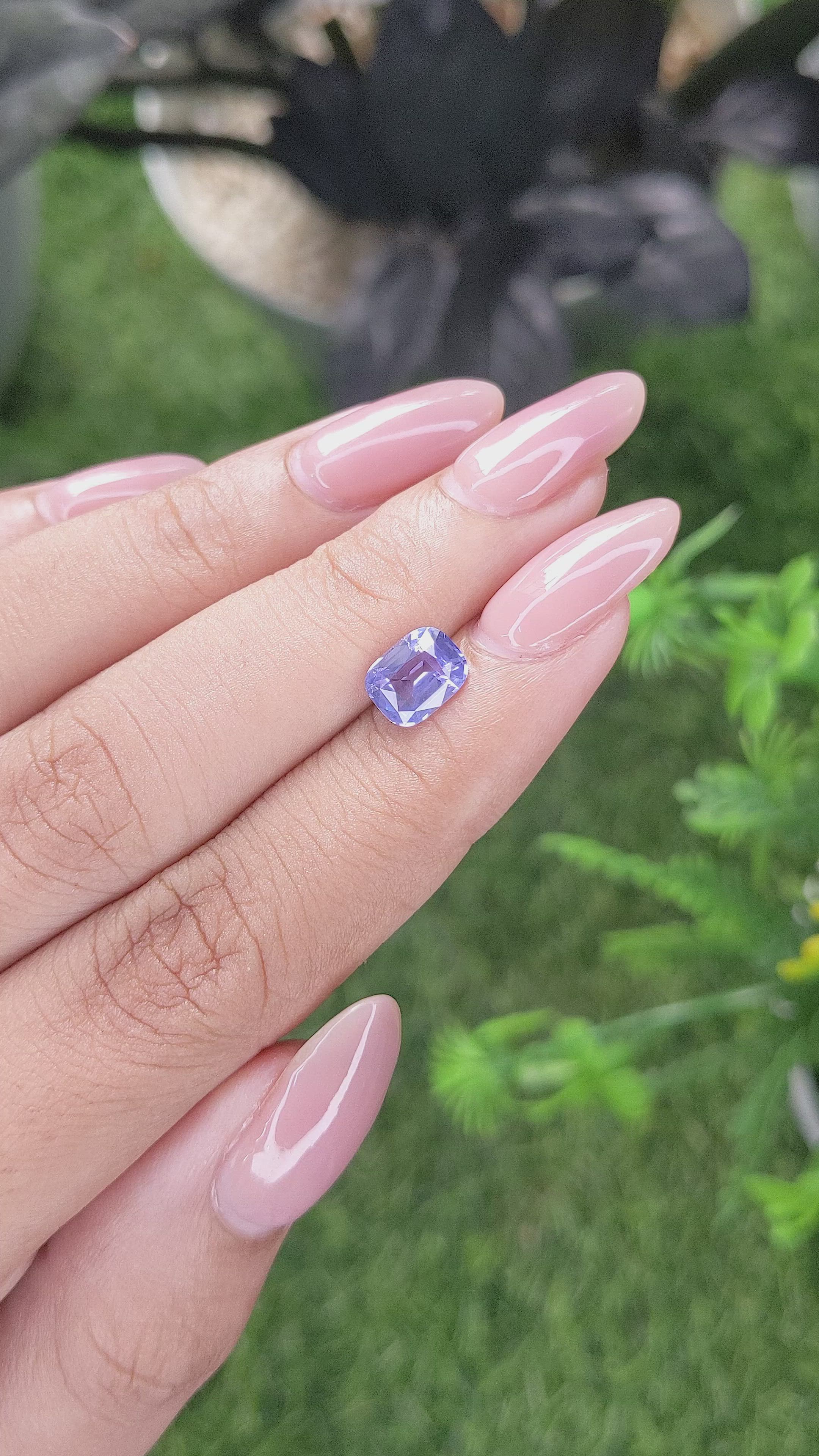 1.58 Ct. Bluish Purple Sapphire from Ceylon (Sri Lanka) Size Video