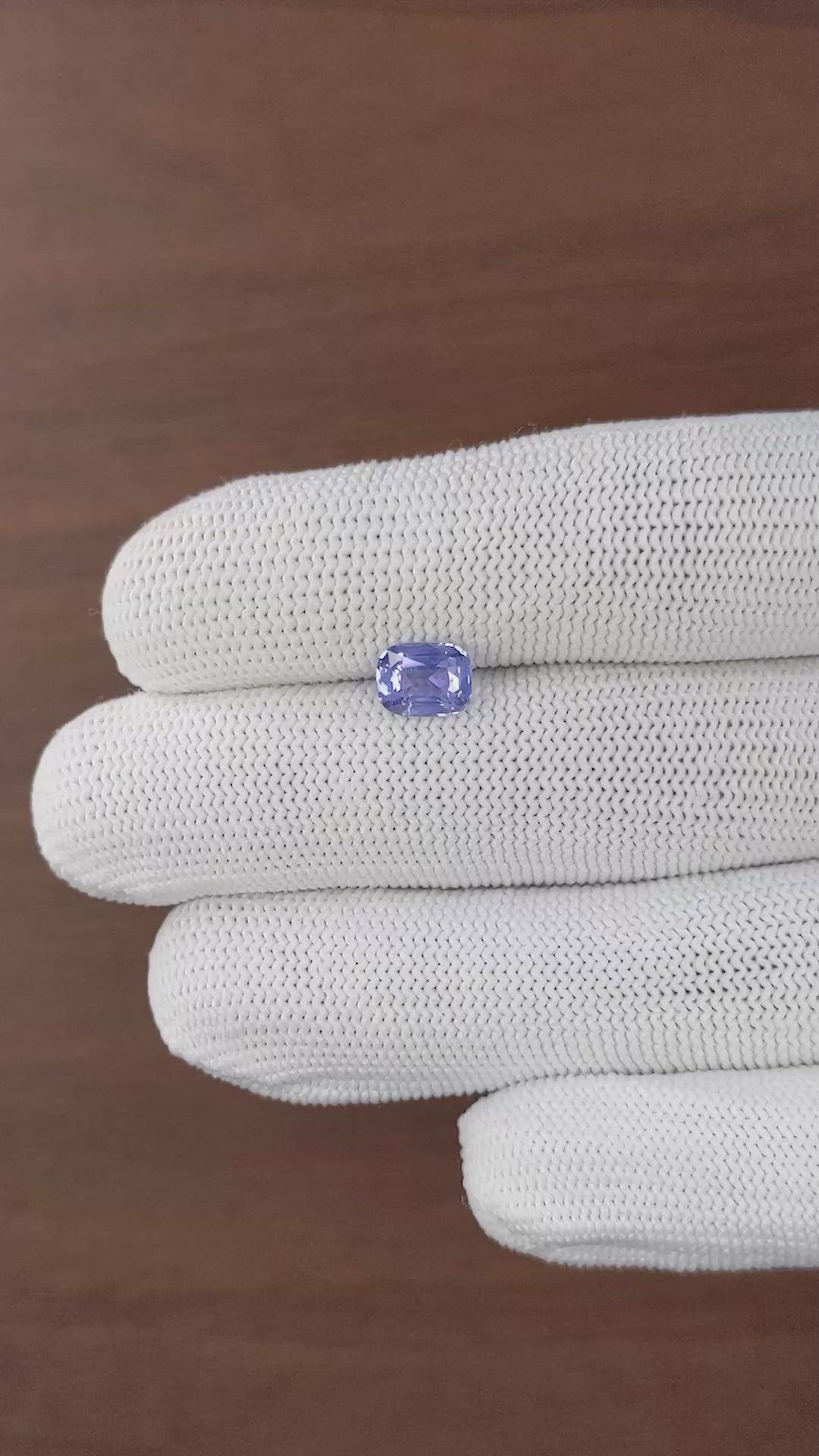 1.58 Ct. Bluish Purple Sapphire from Ceylon (Sri Lanka) Size Video