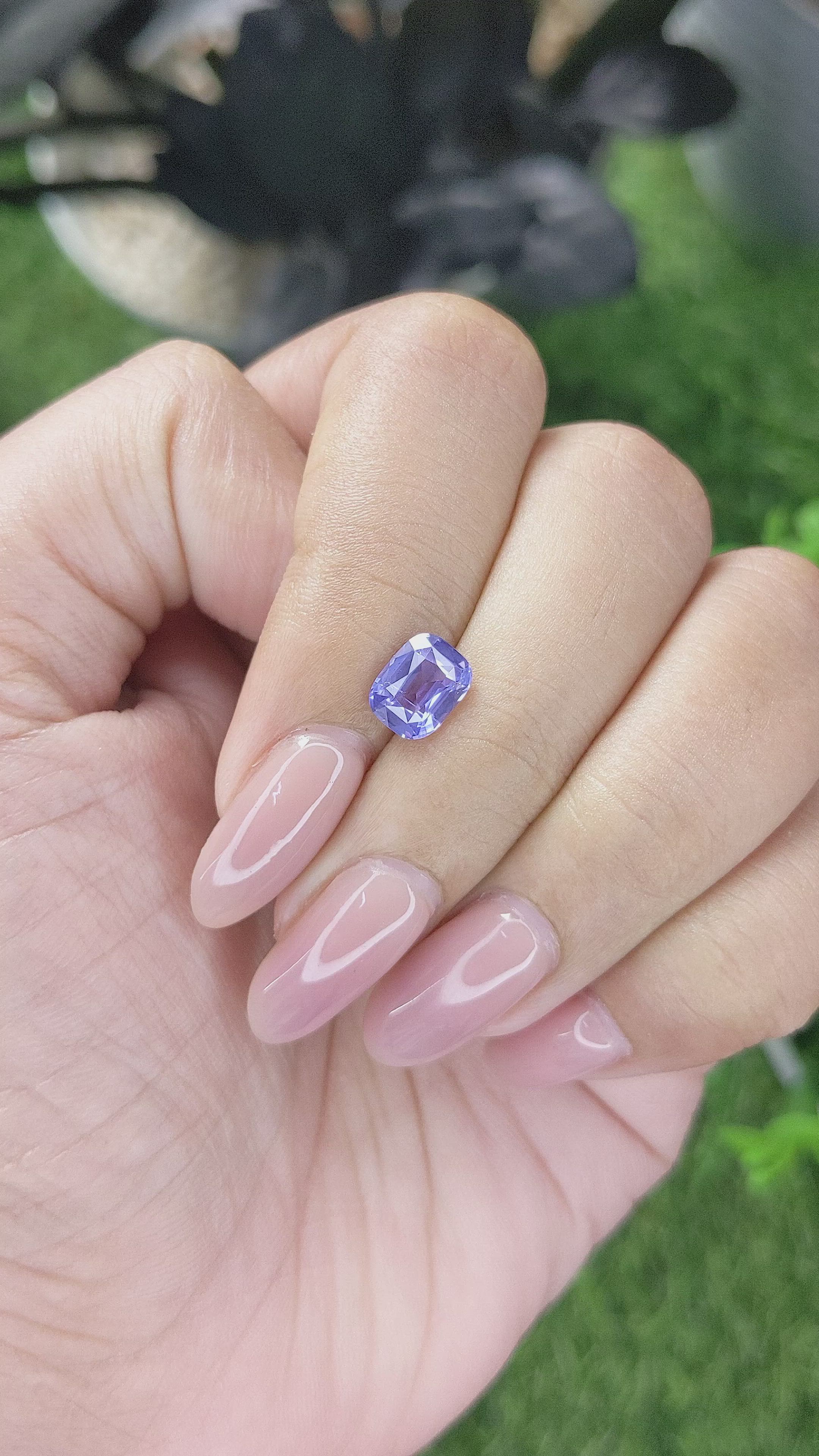 1.58 Ct. Bluish Purple Sapphire from Ceylon (Sri Lanka) Size Video