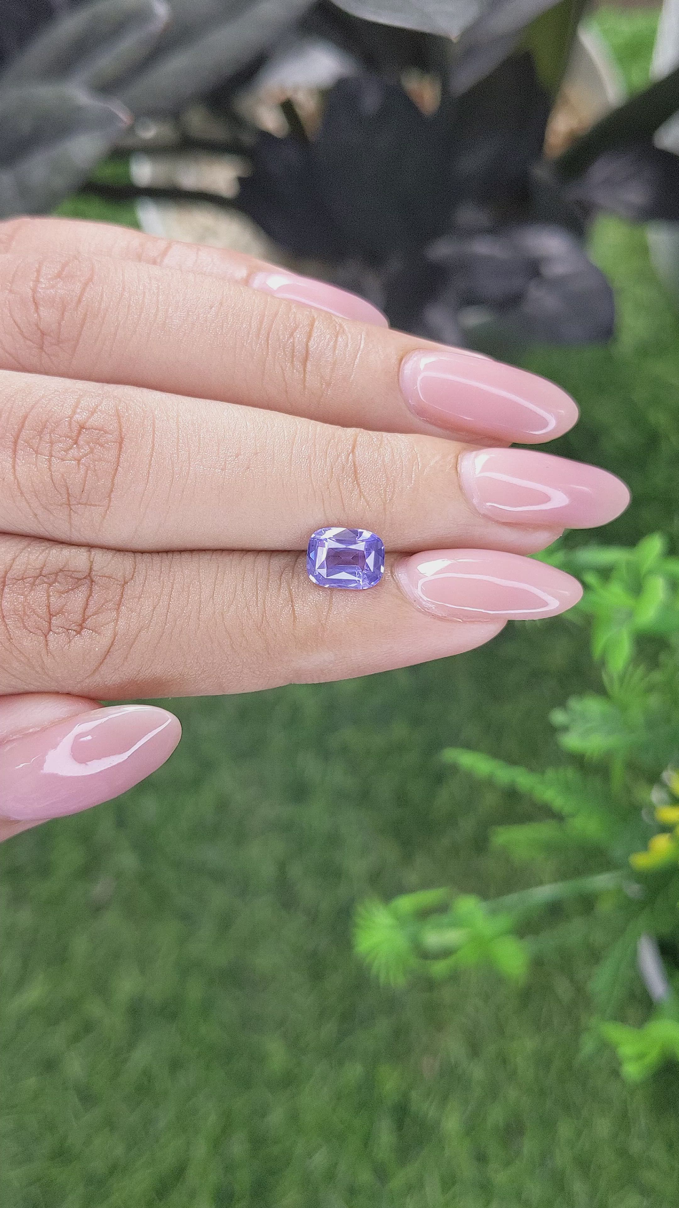 1.58 Ct. Bluish Purple Sapphire from Ceylon (Sri Lanka) Size Video