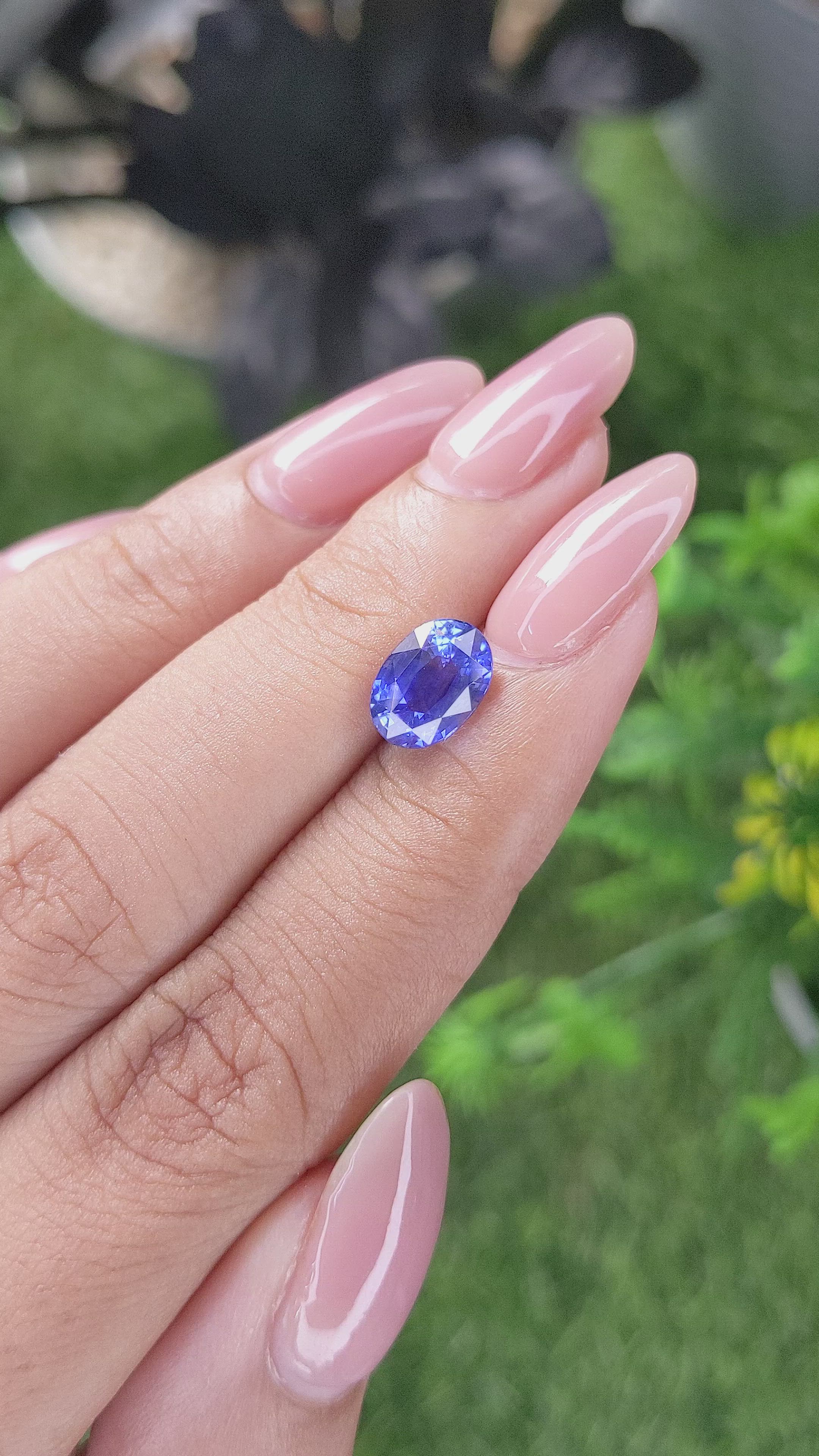 2.50 Ct. Blue Sapphire from Ceylon (Sri Lanka) Size Video