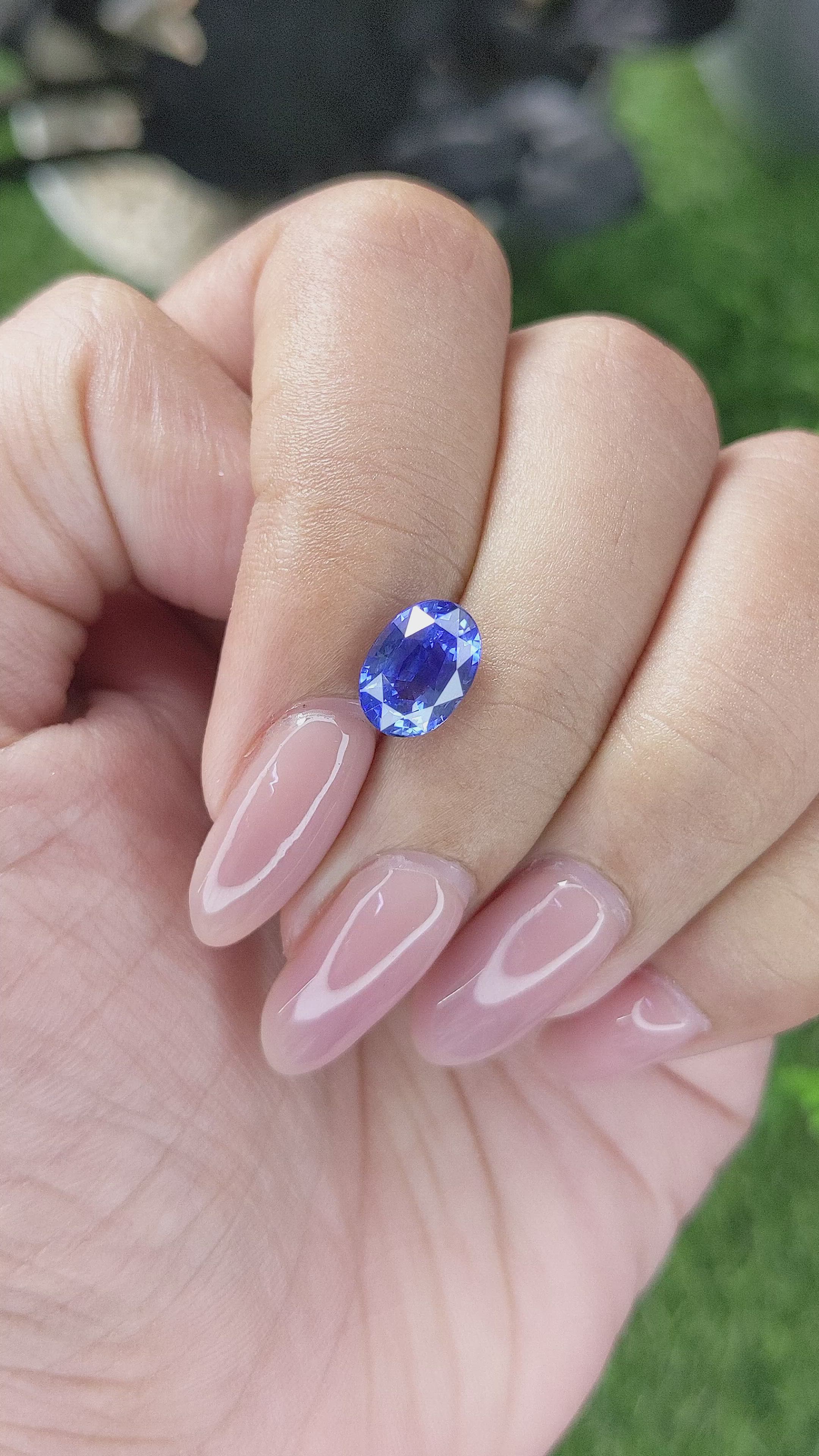 2.50 Ct. Blue Sapphire from Ceylon (Sri Lanka) Size Video