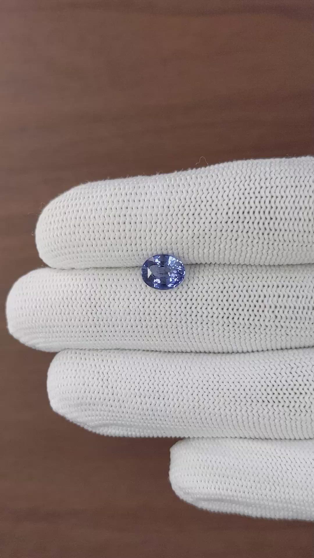 2.02 Ct. Purplish Blue Sapphire from Ceylon (Sri Lanka) Size Video