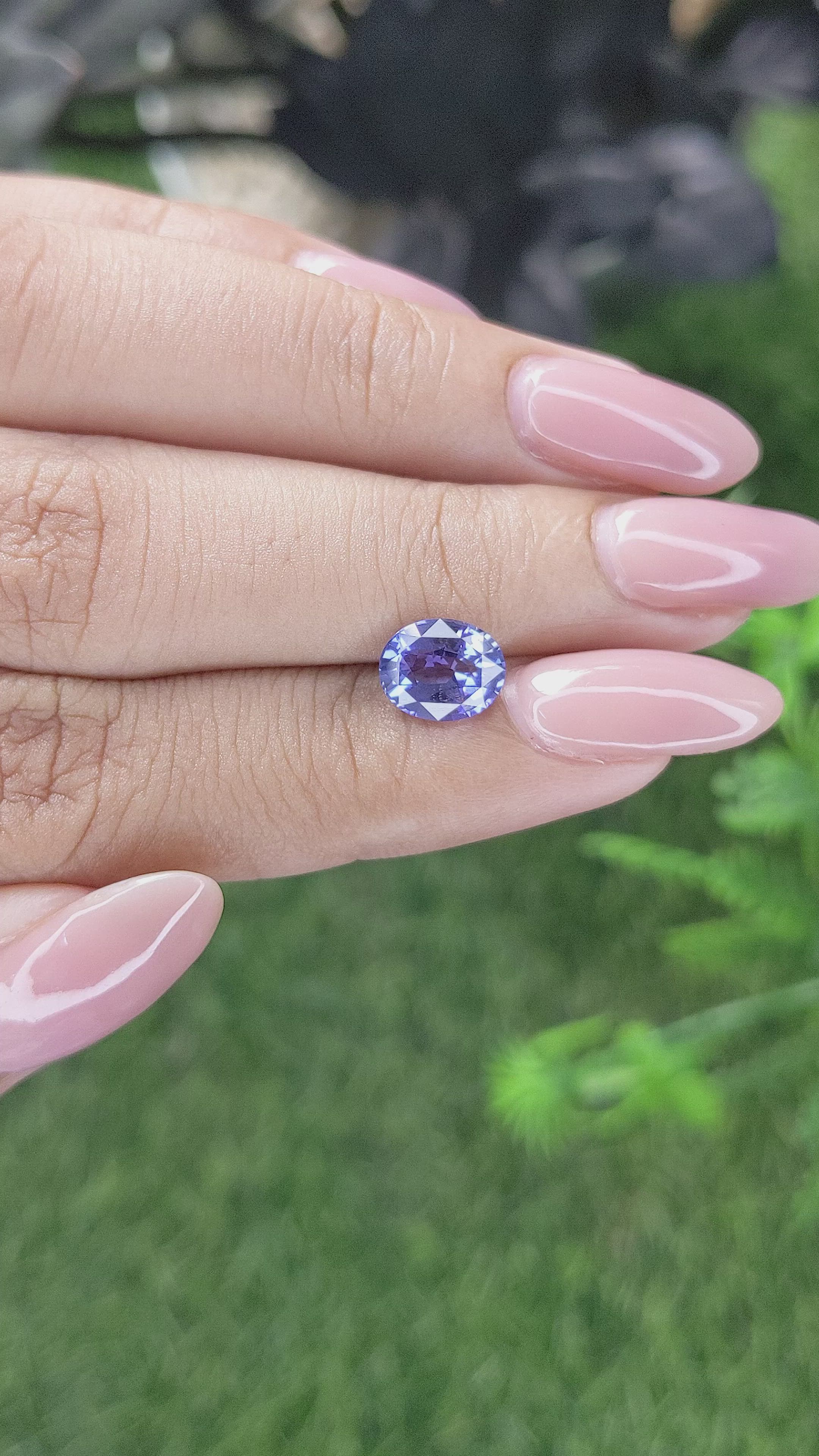 2.02 Ct. Purplish Blue Sapphire from Ceylon (Sri Lanka) Size Video