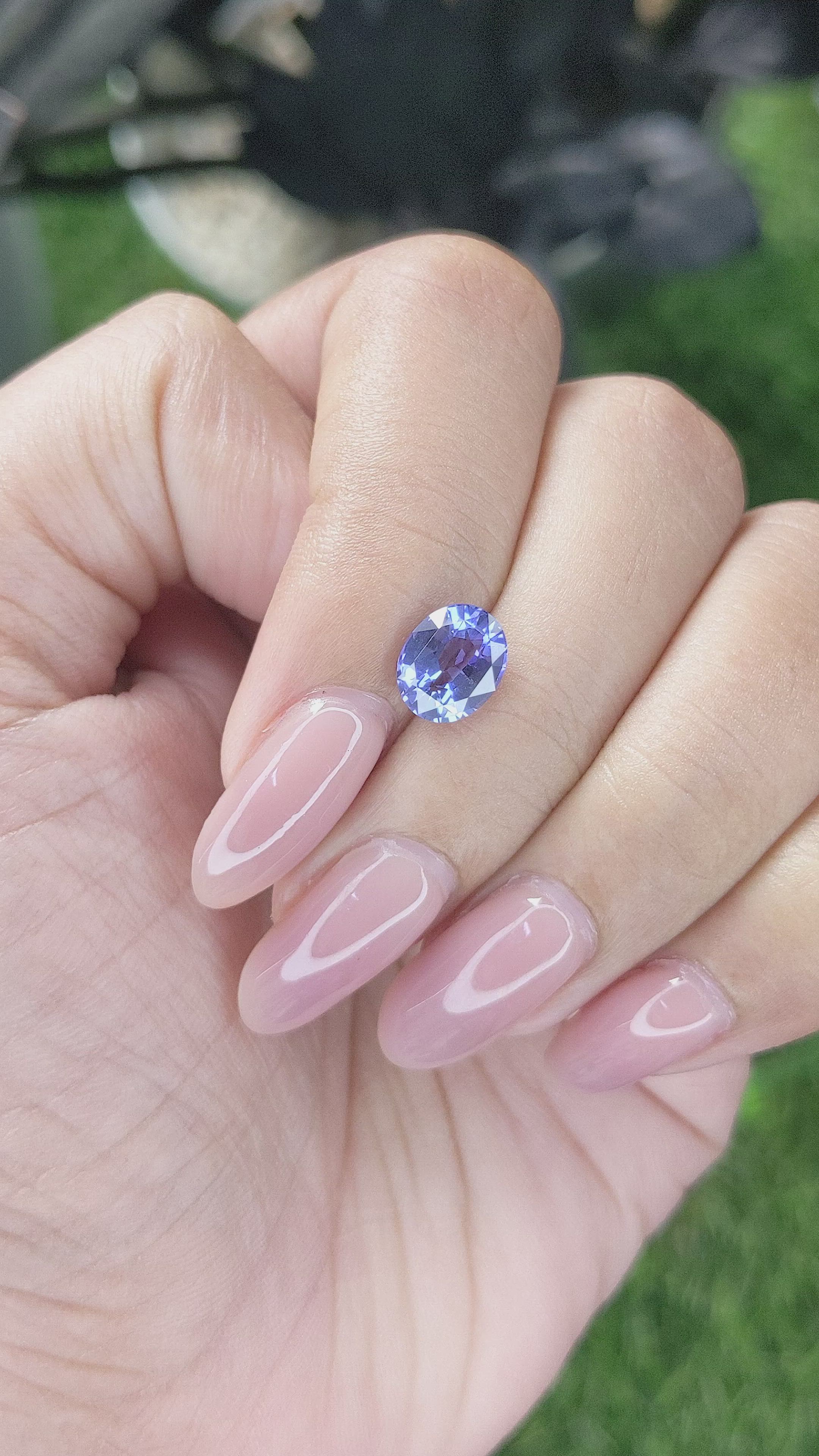 2.02 Ct. Purplish Blue Sapphire from Ceylon (Sri Lanka) Size Video