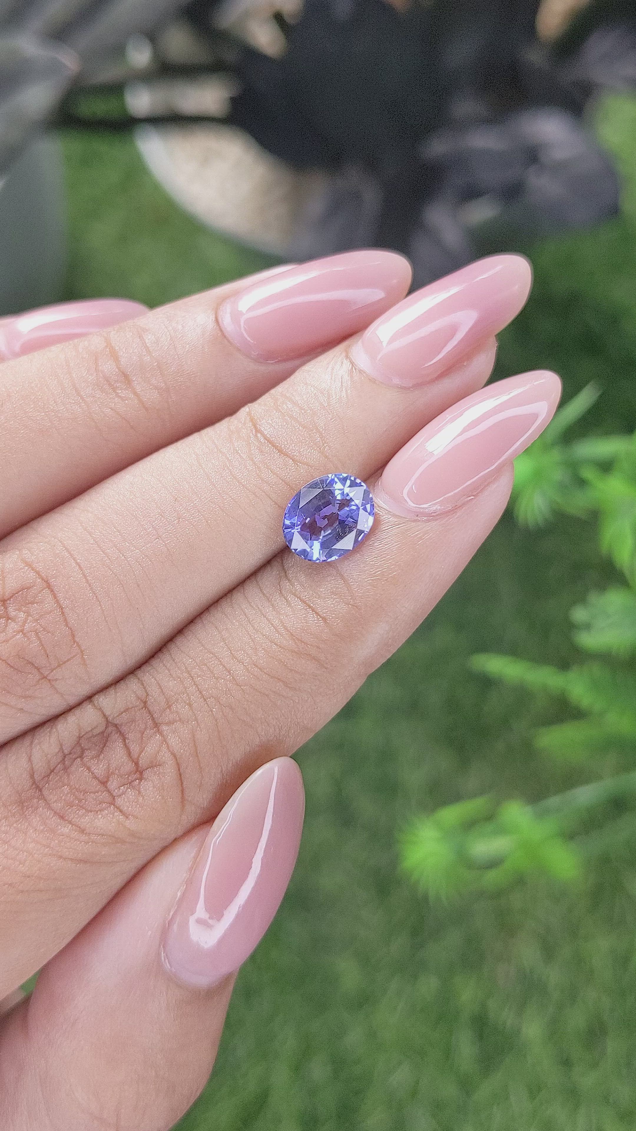 2.02 Ct. Purplish Blue Sapphire from Ceylon (Sri Lanka) Size Video