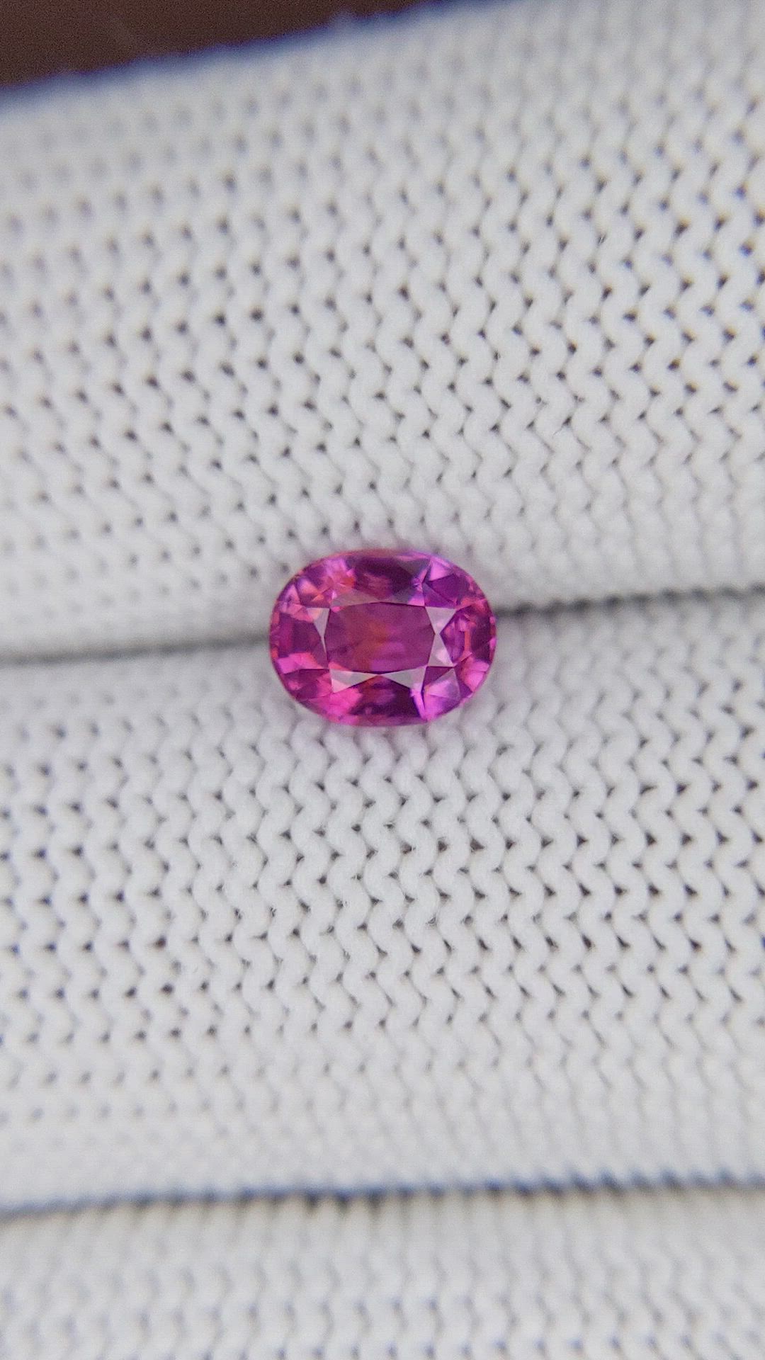 1.06 Ct. Pinkish Purple Sapphire from Ceylon (Sri Lanka) Size Video