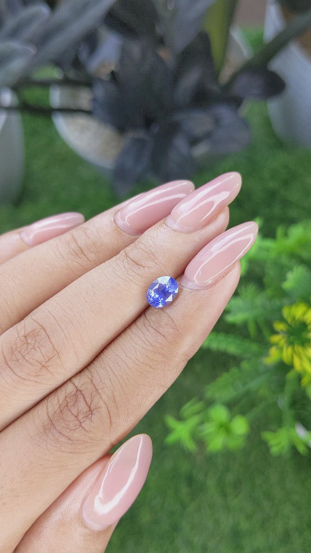 1.33 Ct. Purplish Blue Sapphire from Ceylon (Sri Lanka) Size Video