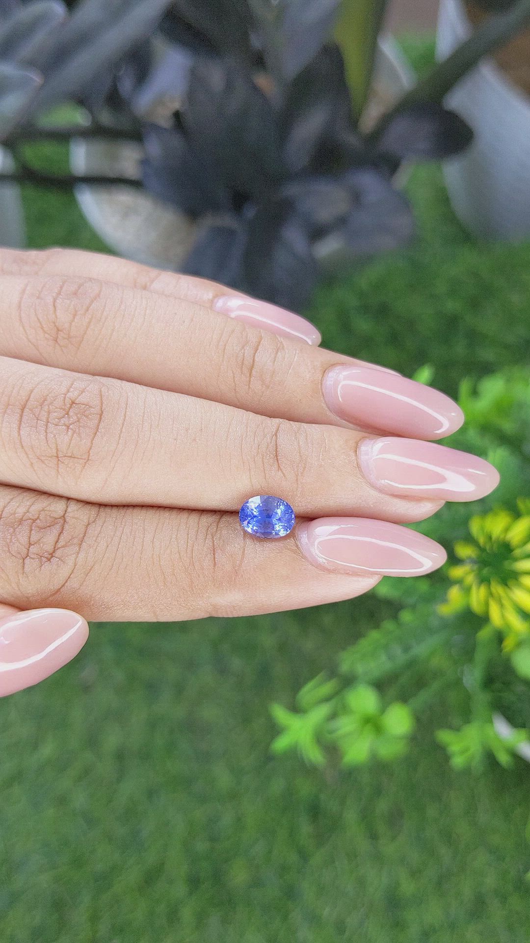 1.33 Ct. Purplish Blue Sapphire from Ceylon (Sri Lanka) Size Video